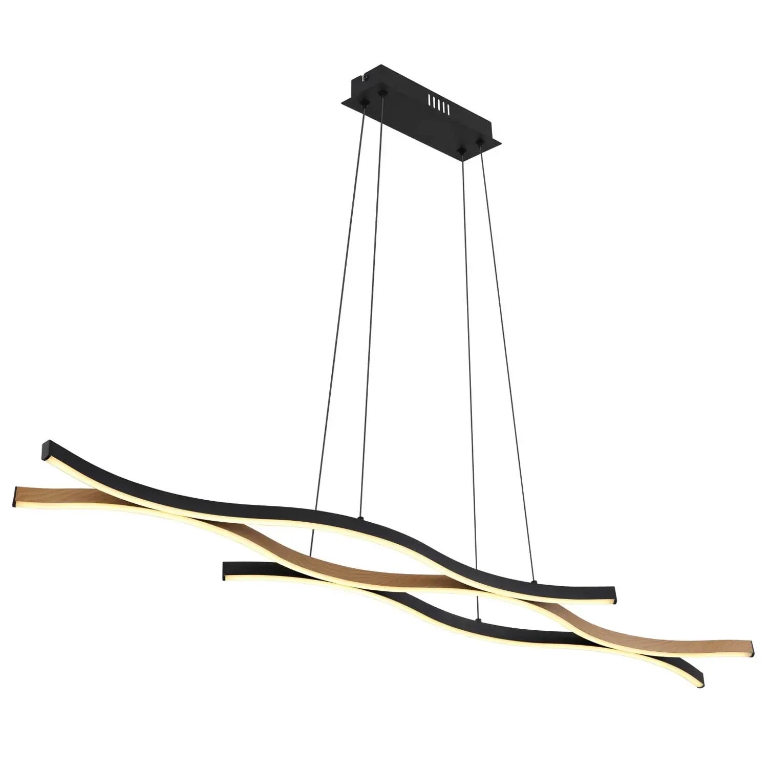 Globo Lampa wisząca LED GERONIMO 35W 3000K 1270lm czerń i drewno