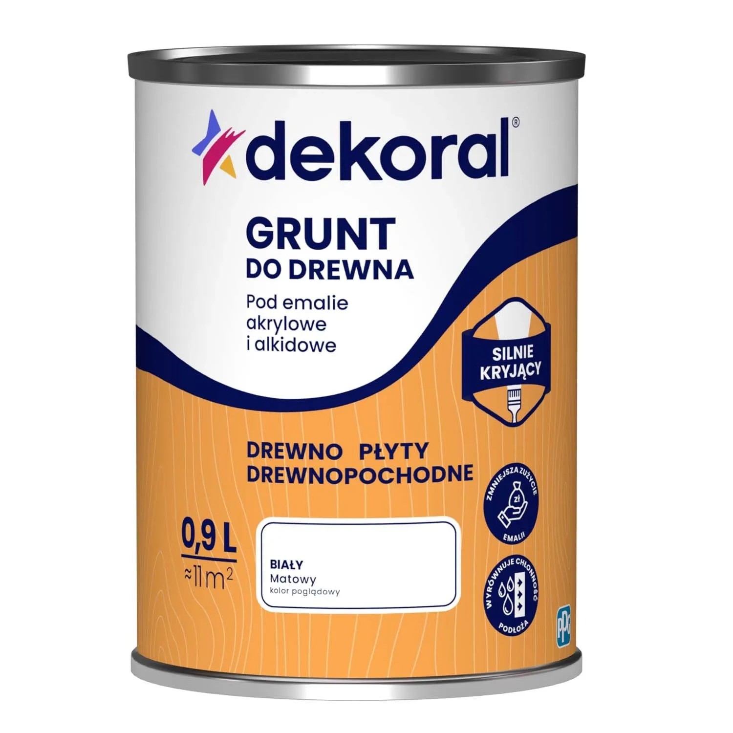 Dekoral Grunt do drewna Gruntomal biały - 0,9L