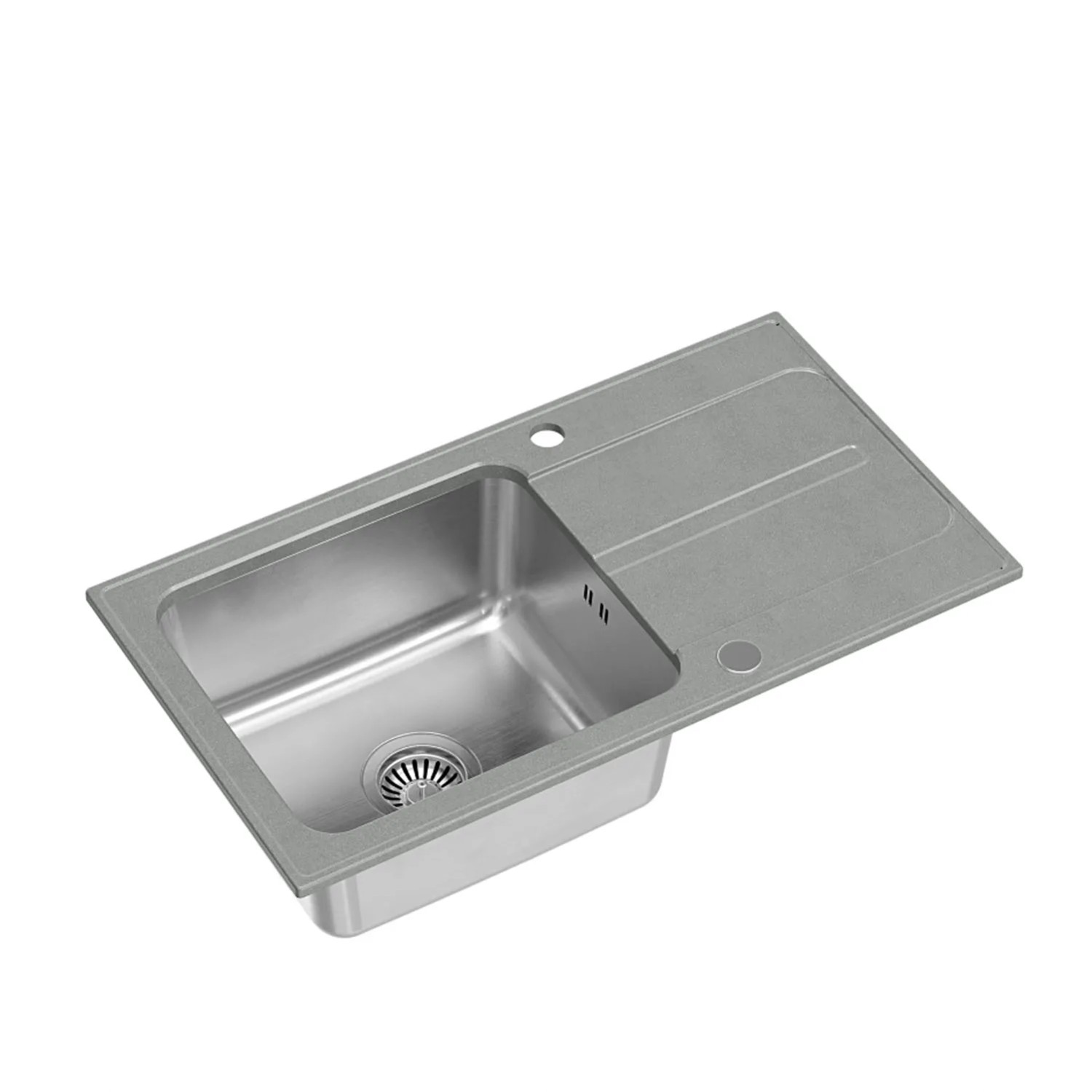 Zlewozmywak PAOLLO 111 1-kom. z ociekaczem szary - 78 x 43 cm