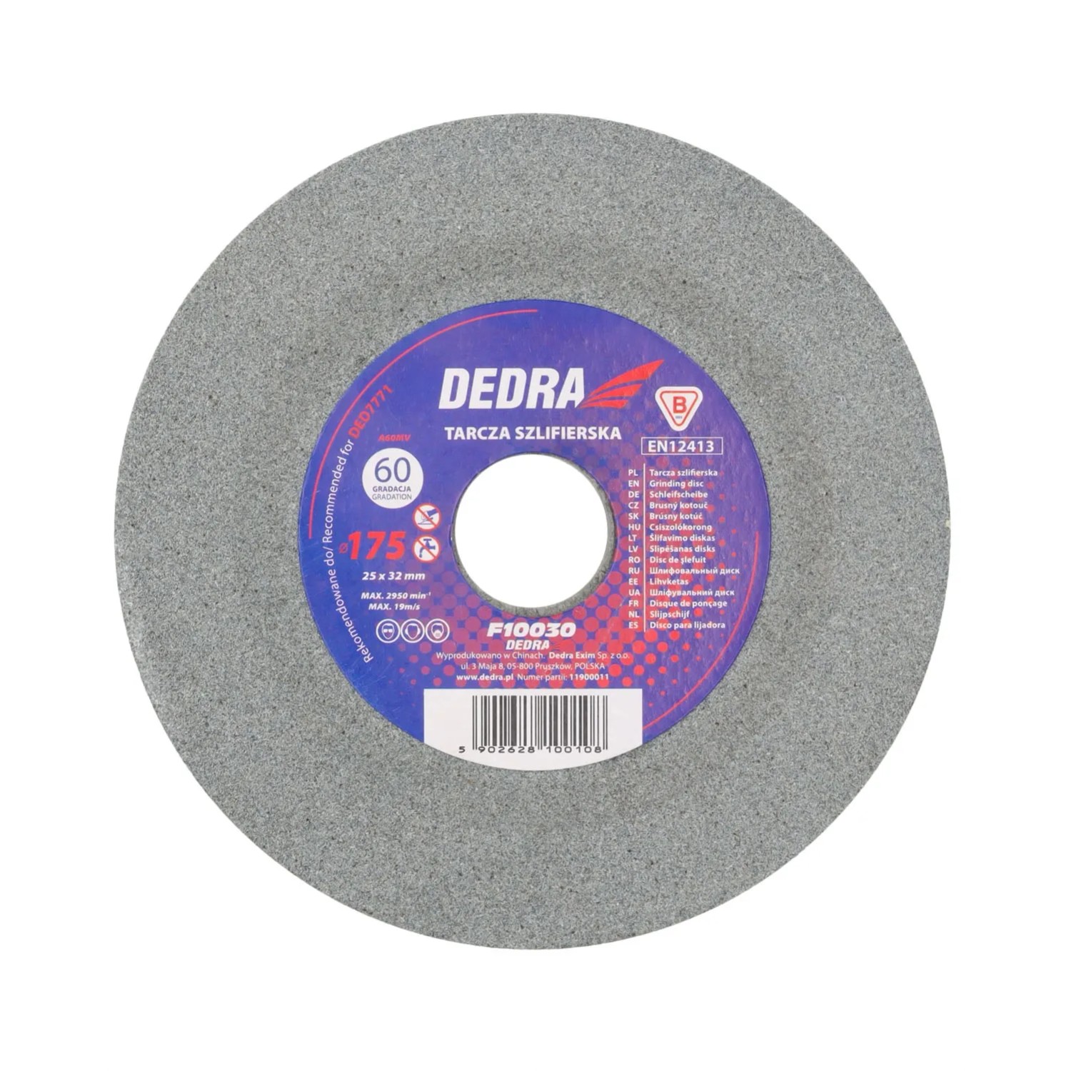 Dedra Tarcza szlifierska 175 x 32 mm gr. 60