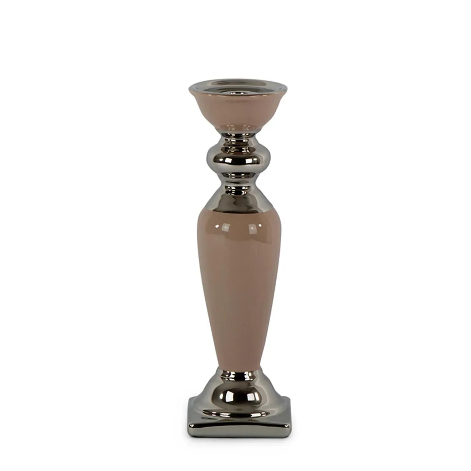 Świecznik ceramiczny kawa z mlekiem - 31,5 x 10 x 10 cm
