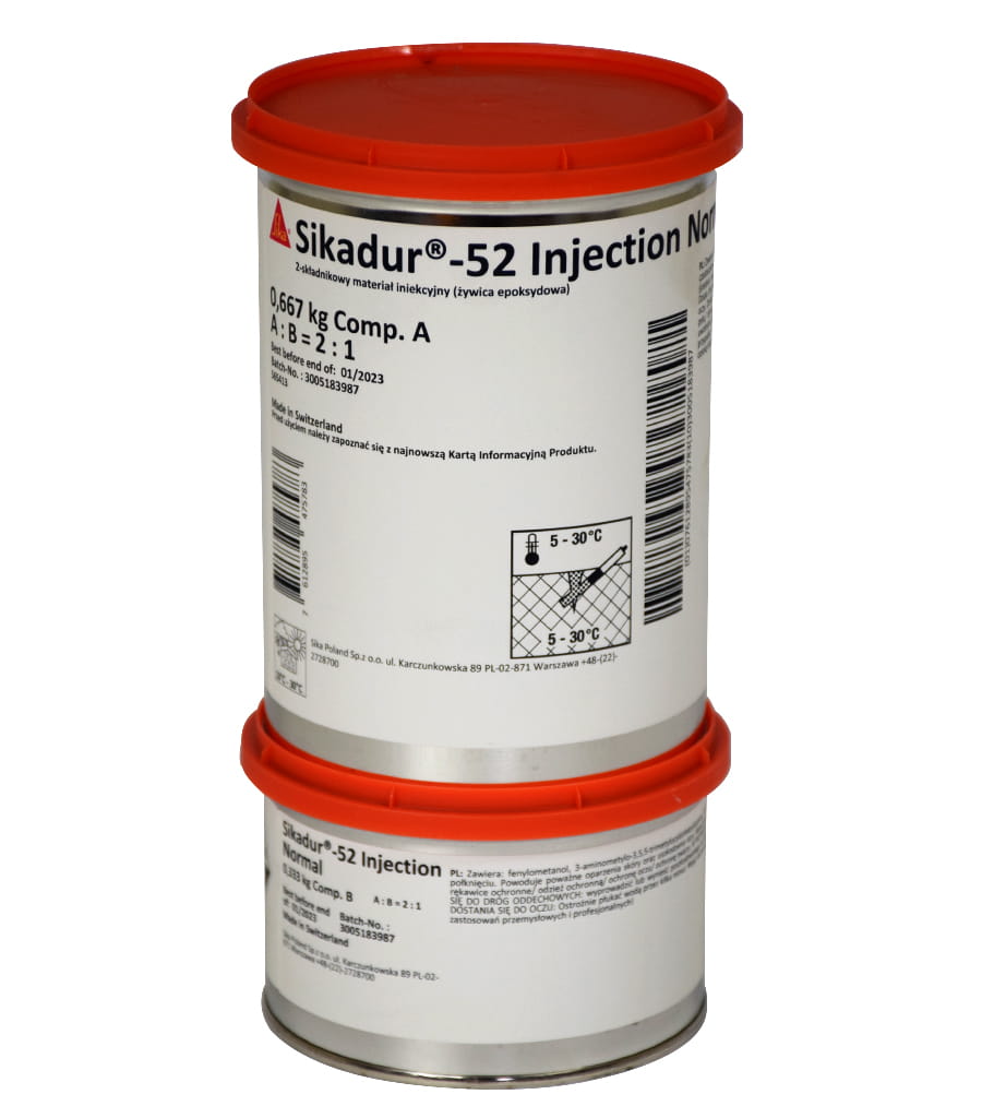 ŻYWICA O NISKIEJ LEPKOŚCI SIKADUR 52 A+B NORMAL 1KG