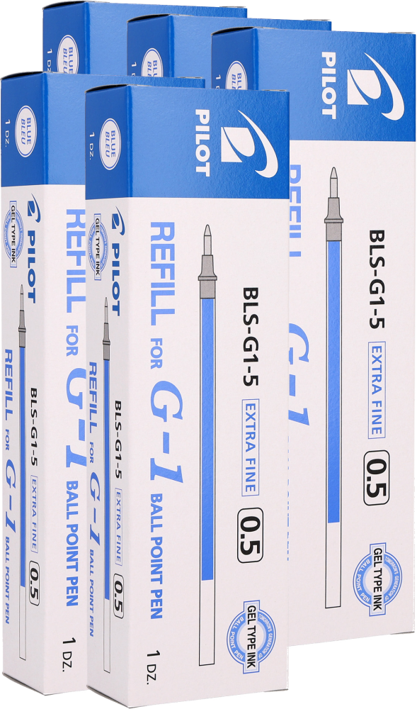 60x Wkład do pióra żelowego Pilot, G1, 0.5mm, niebieski