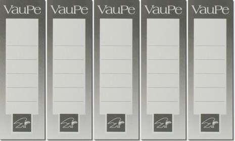 5x Etykiety do segregatorów VauPe, wsuwane, 25x152mm, 25 sztuk, szary