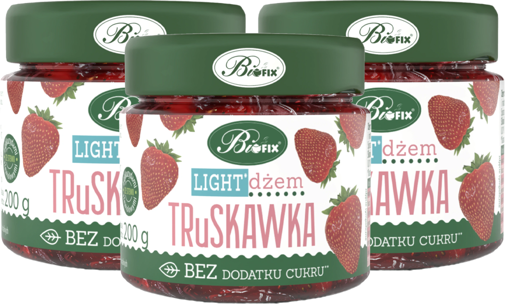 3x dżem BiFix, truskawkowy, bez cukru, 200g