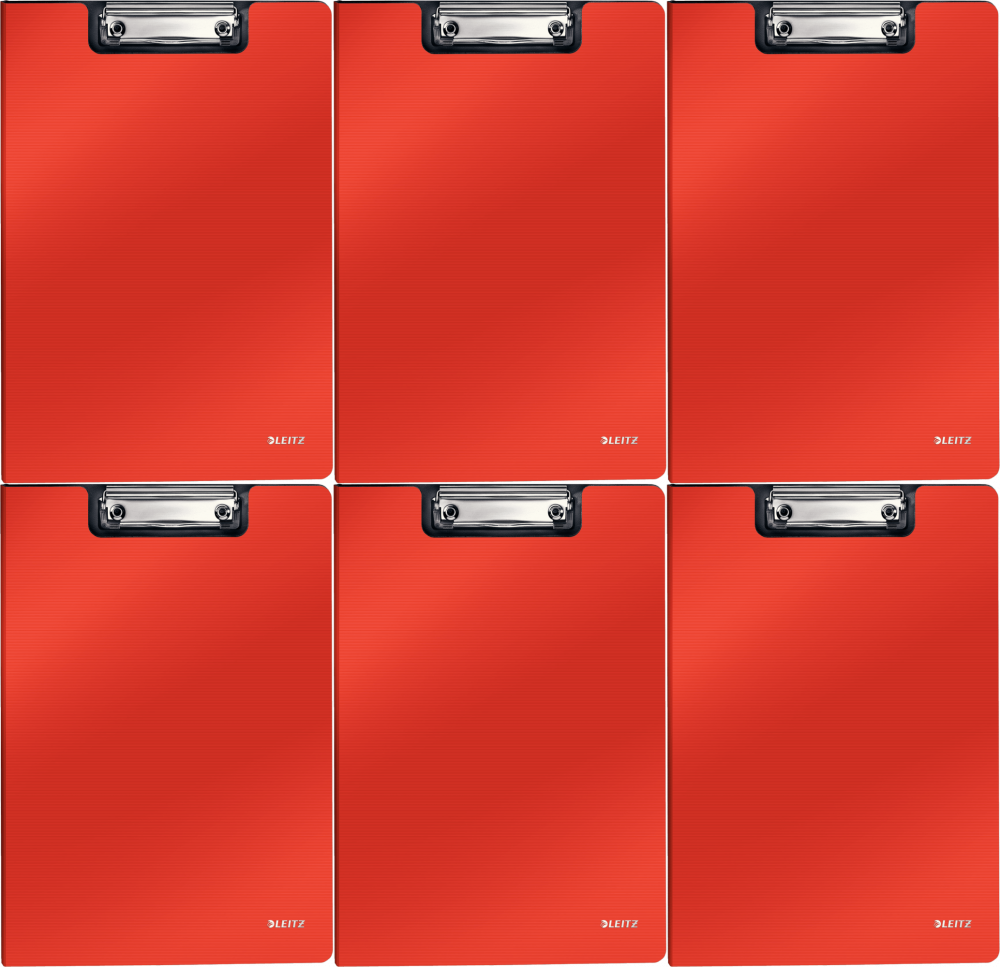 6x Clipboard Leitz Solid, A4, z okładką, jasnoczerwony