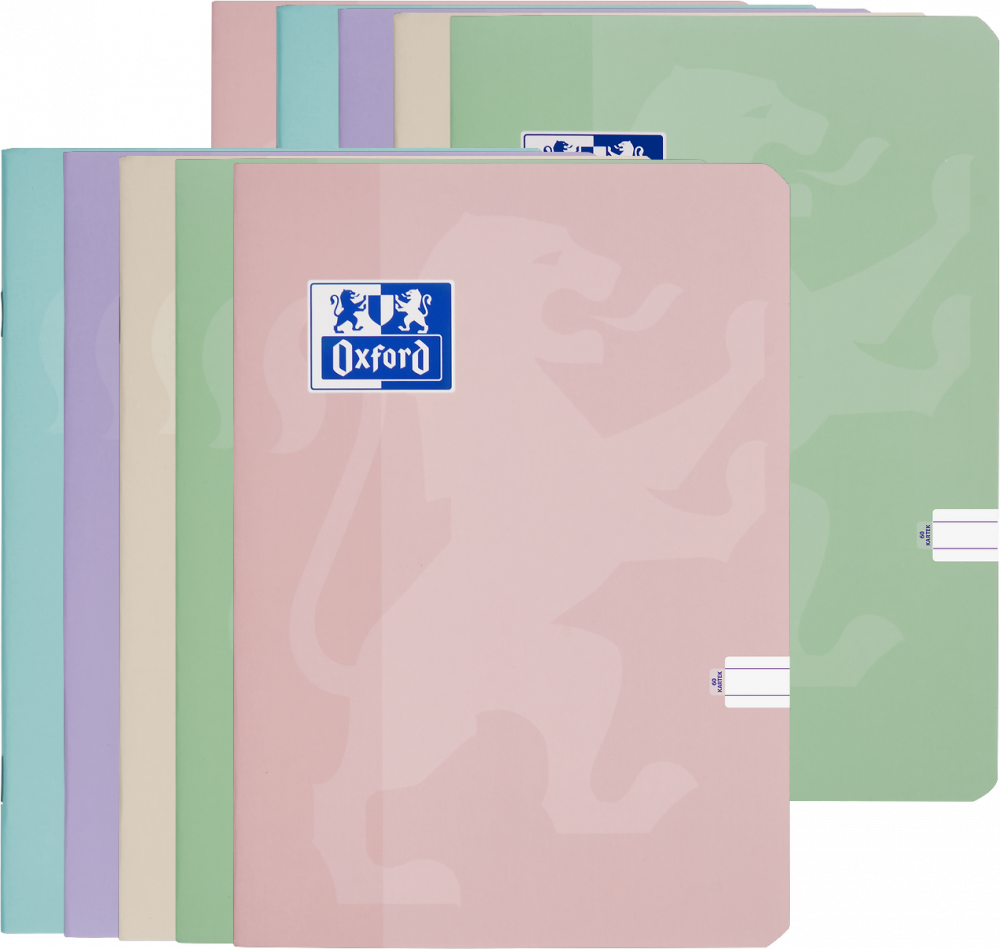 10x Zeszyt w linie Oxford Touch Pastel, A5, miękka oprawa, 60 kartek, mix kolorów pastelowych