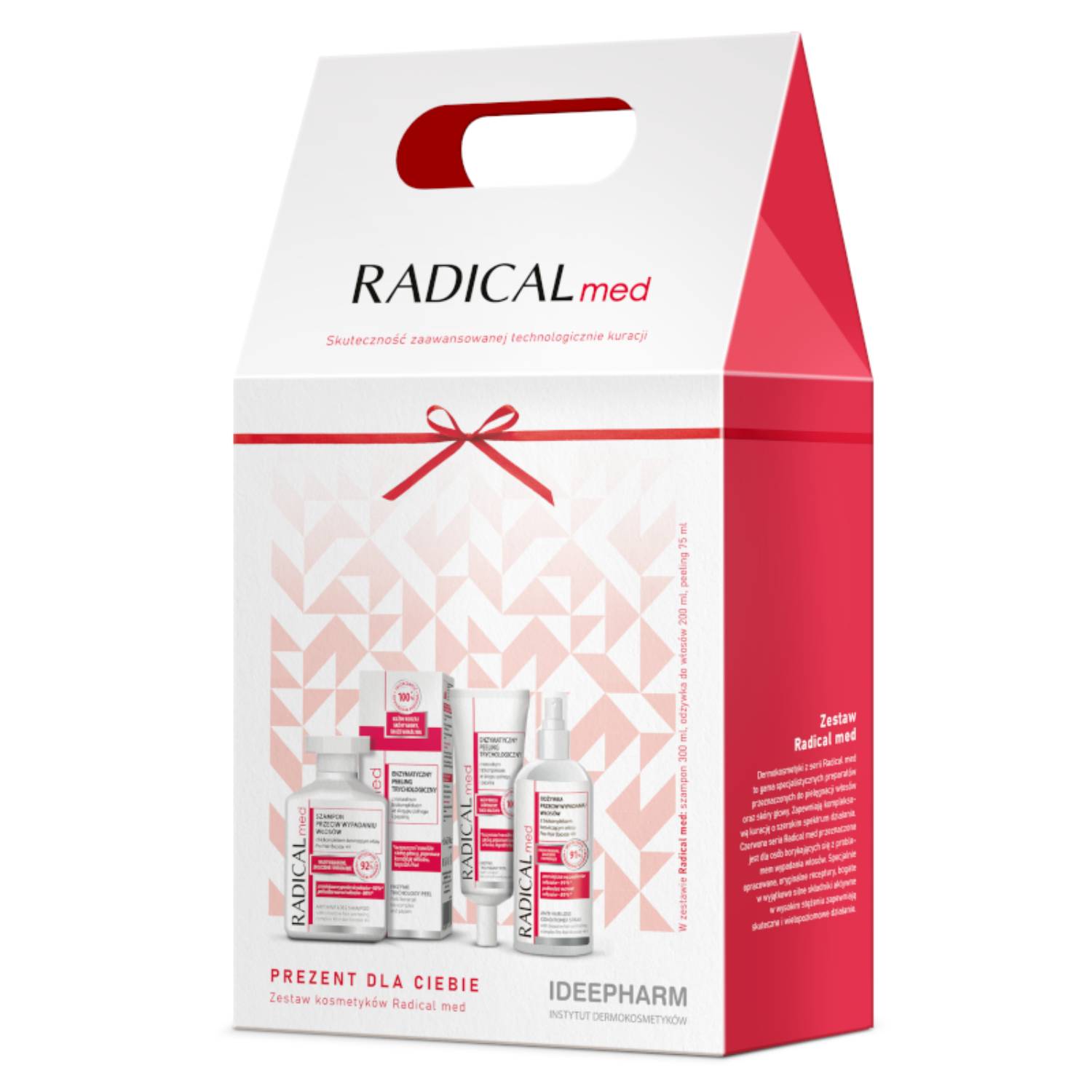 Radical med - szampon 300 ml + odżywka 200 ml + enzymatyczny peeling trychologiczny 75 ml, 1 zestaw (data ważności: 30.09.2026)