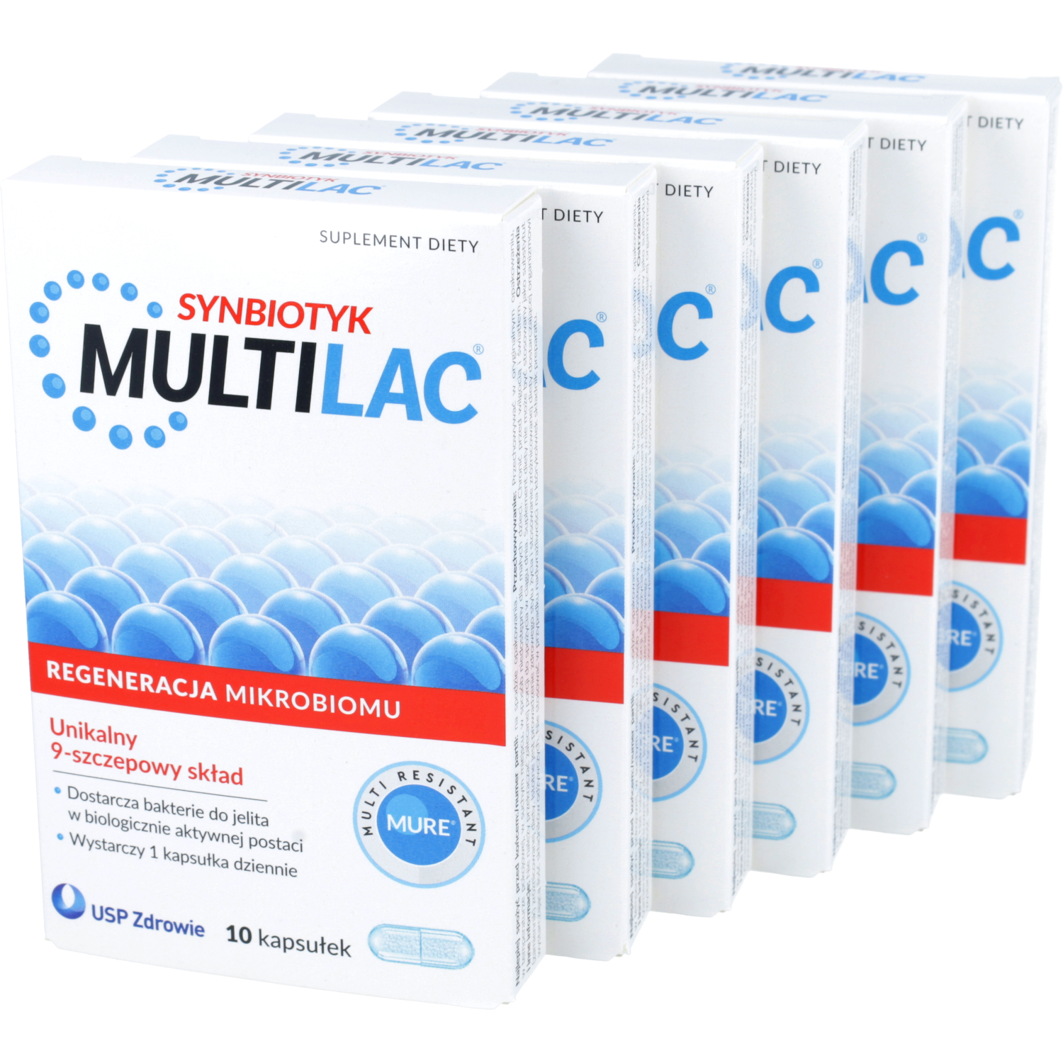 Zestaw: 6 x multilac synbiotyk, 10 kapsułek