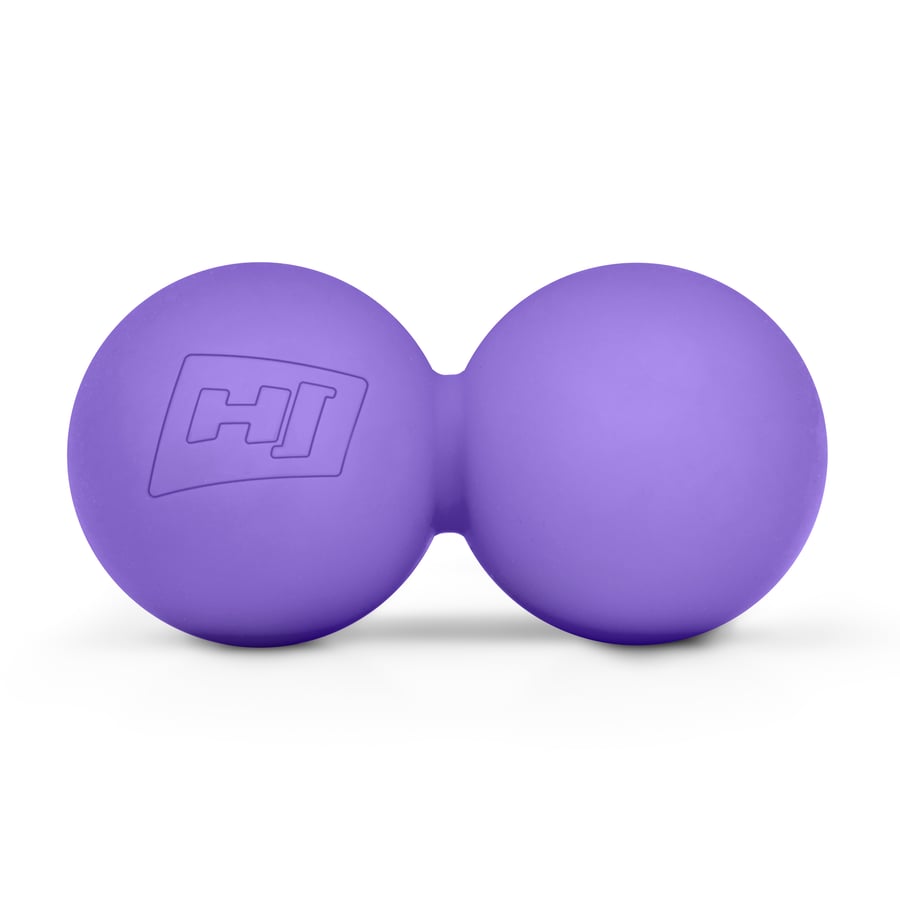 Duo-Massageball aus Silikon 63 mm lila