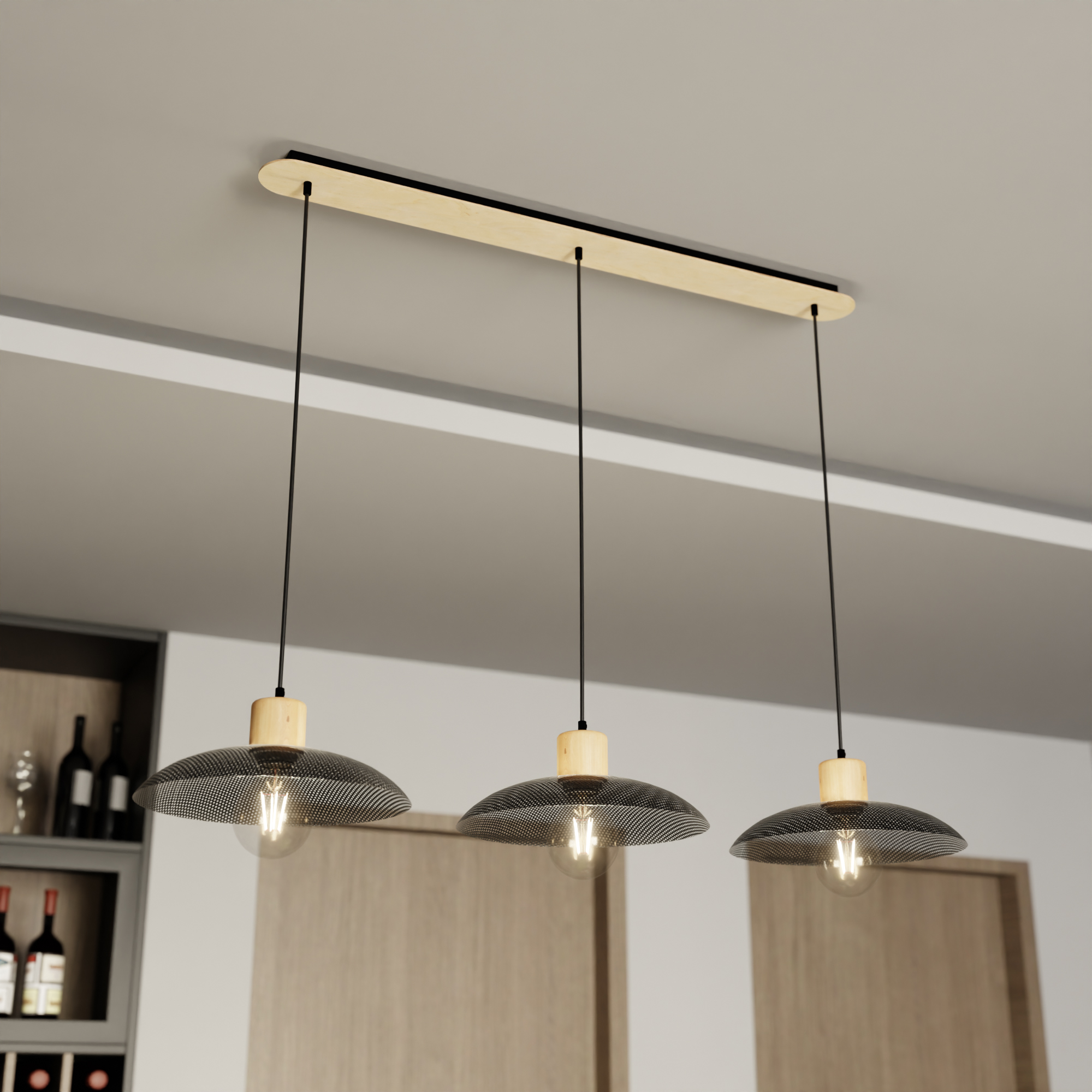 Emibig Kobe lampa wisząca 3x15W czarny 1318/3