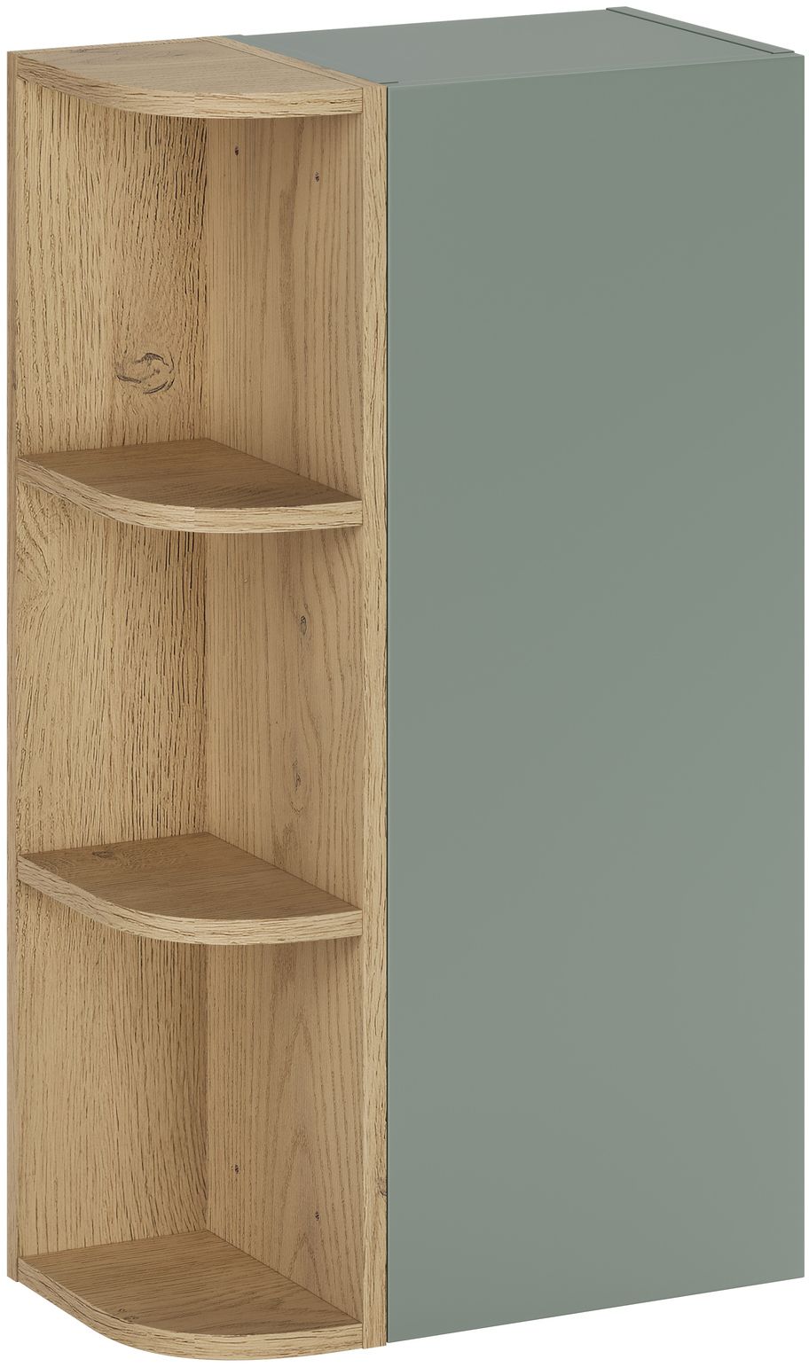 Zestaw Comad Aster Green szafka 30 cm boczna i regał 15 cm otwarty zielony/dąb SET-ASG SP URSM