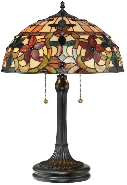 Elstead Lighting Kami lampa stołowa 2x60 W vintage brąz QZ-KAMI-TL