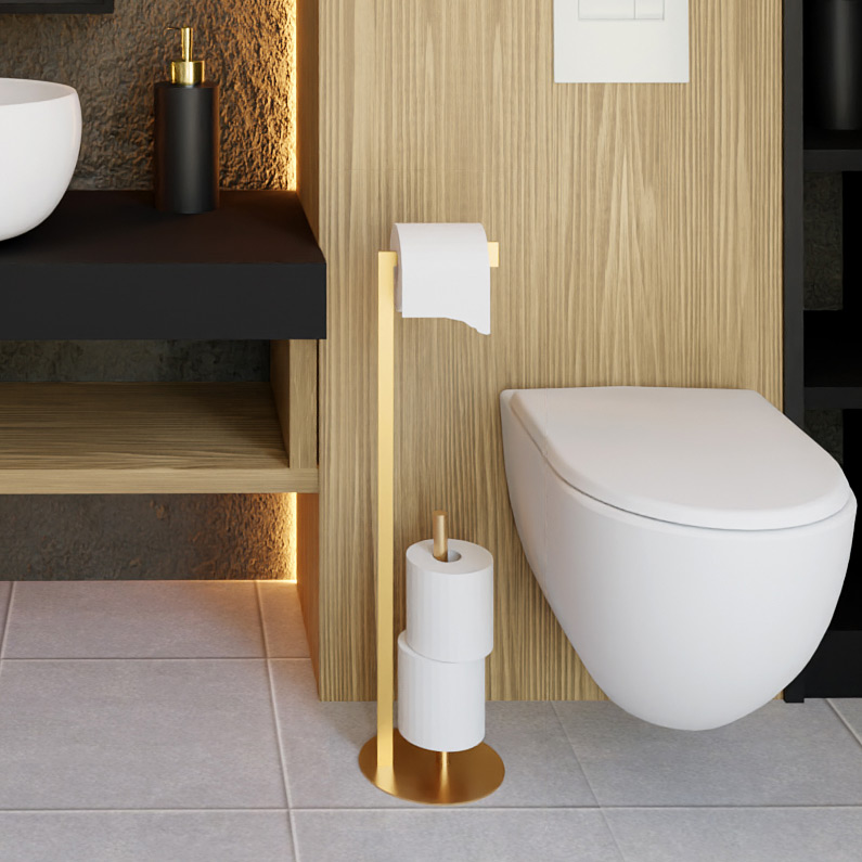 Baltica Design Kari Gold Plus stojak na papier toaletowy złoty - Wysyłka w 24h