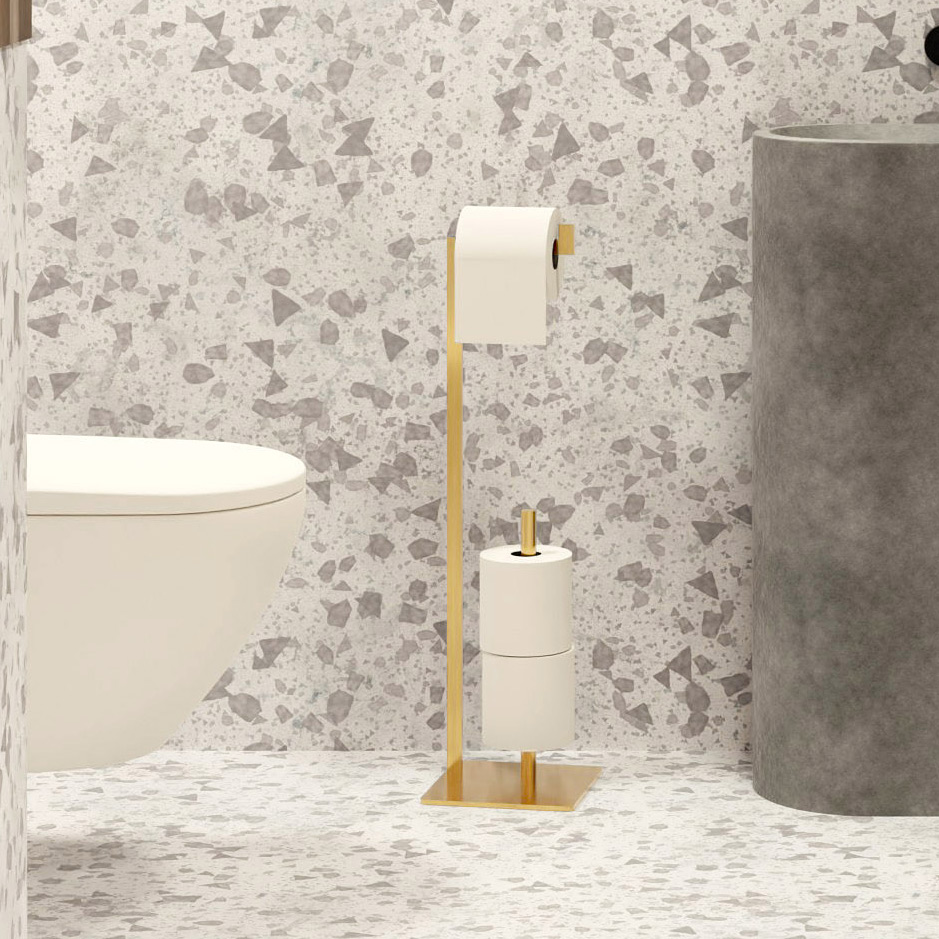 Baltica Design Siv Gold Plus stojak na papier toaletowy złoty - Wysyłka w 24h