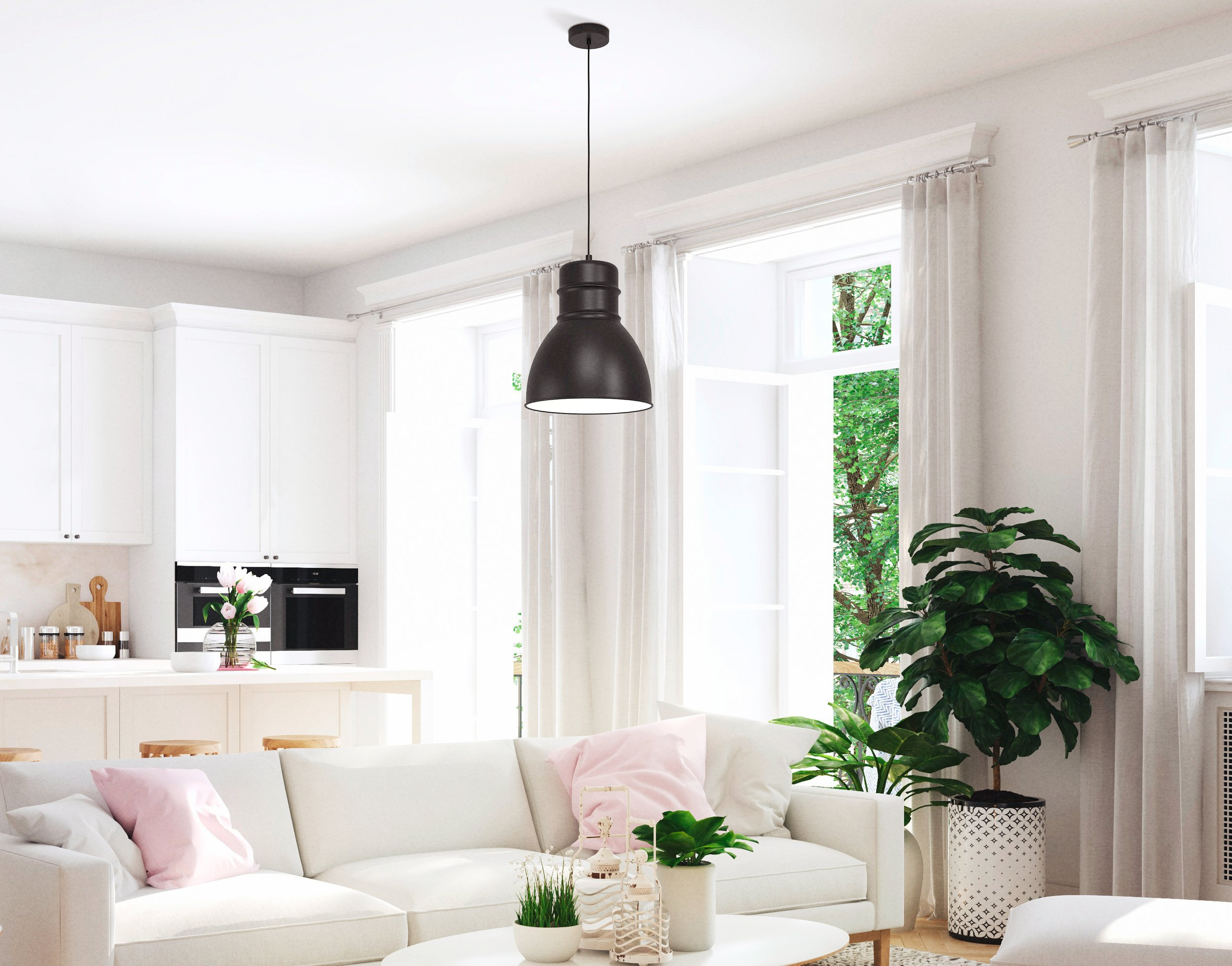 Eglo Ebury lampa wisząca 1x60 W czarna 43621