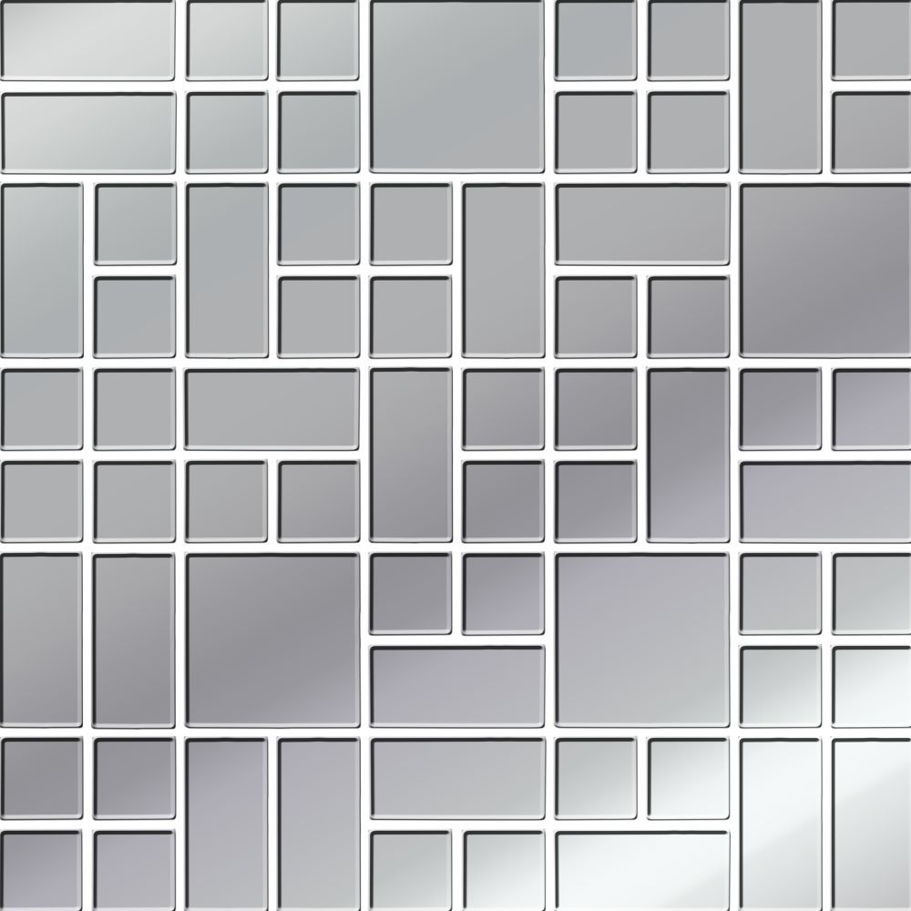 Ceramika Color Terra Platinum Glass mozaika ścienna 25x25 cm szary połysk