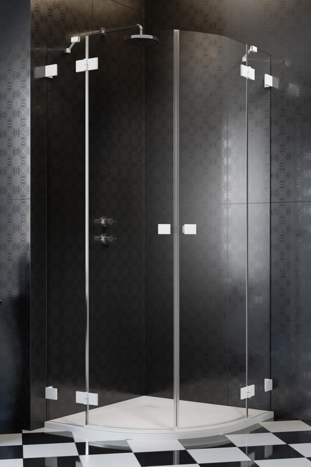 Radaway Essenza Pro White PDD kabina prysznicowa część lewa 90x90 cm półokrągła biały mat/szkło przezroczyste 10095090-04-01L