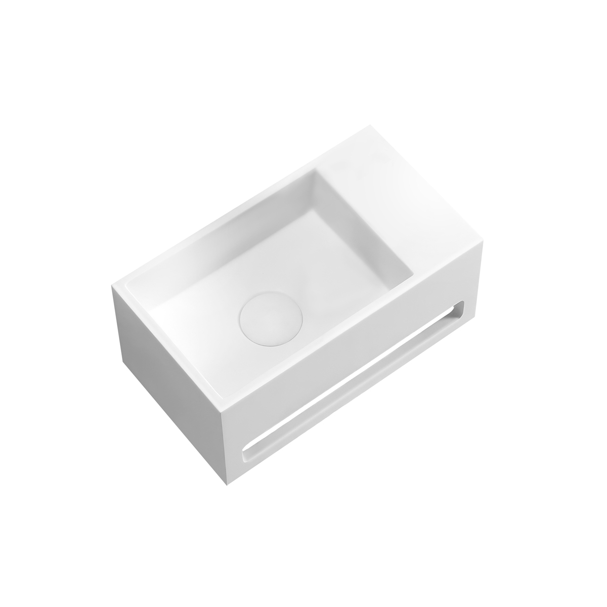 Oltens Fri umywalka 35,5x20 cm ścienna LavaForm prawa biały połysk 40007000 - Wysyłka w 24h