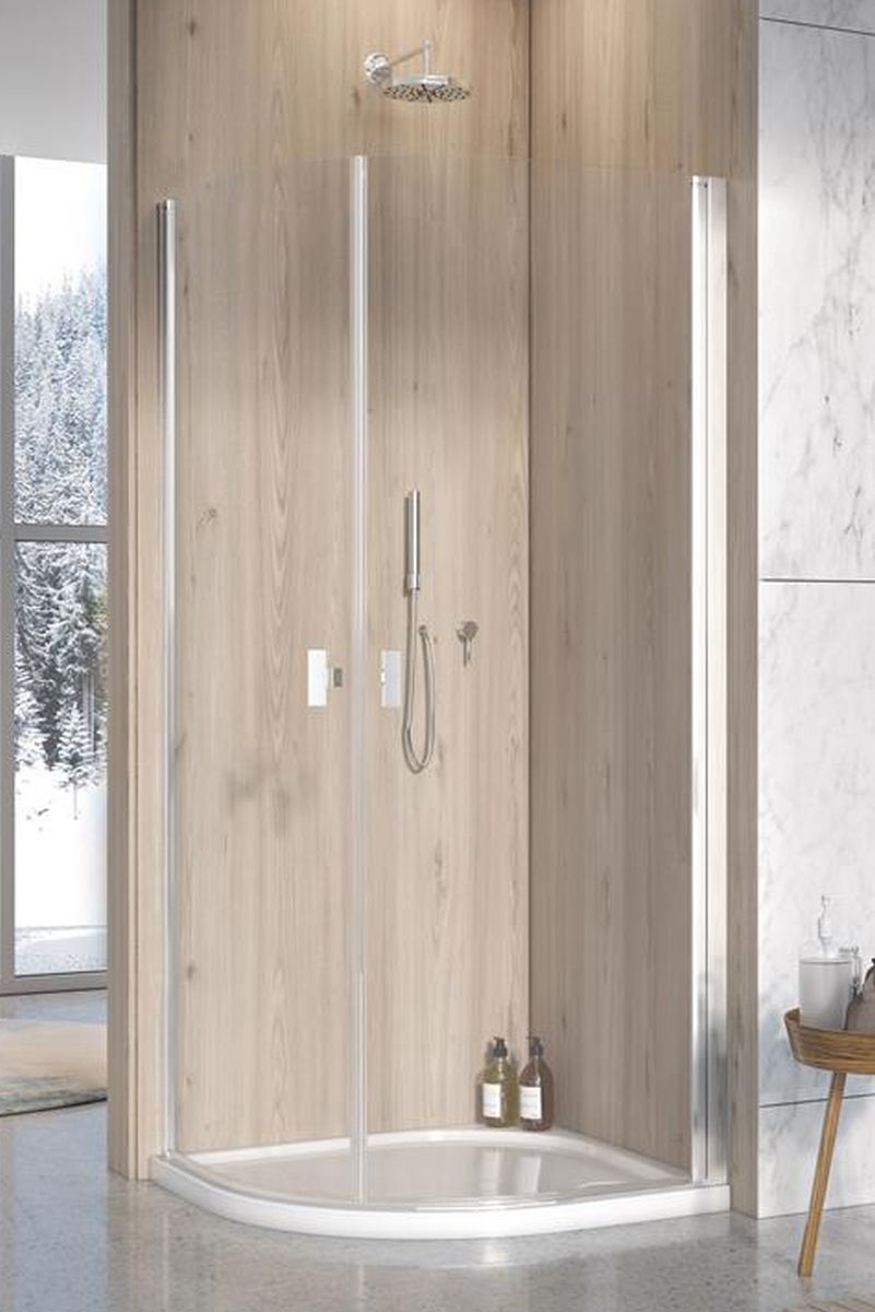 Radaway Nes PDD I kabina prysznicowa część lewa 90x90 cm półokrągła chrom połysk/szkło przezroczyste 10020090-01-01L