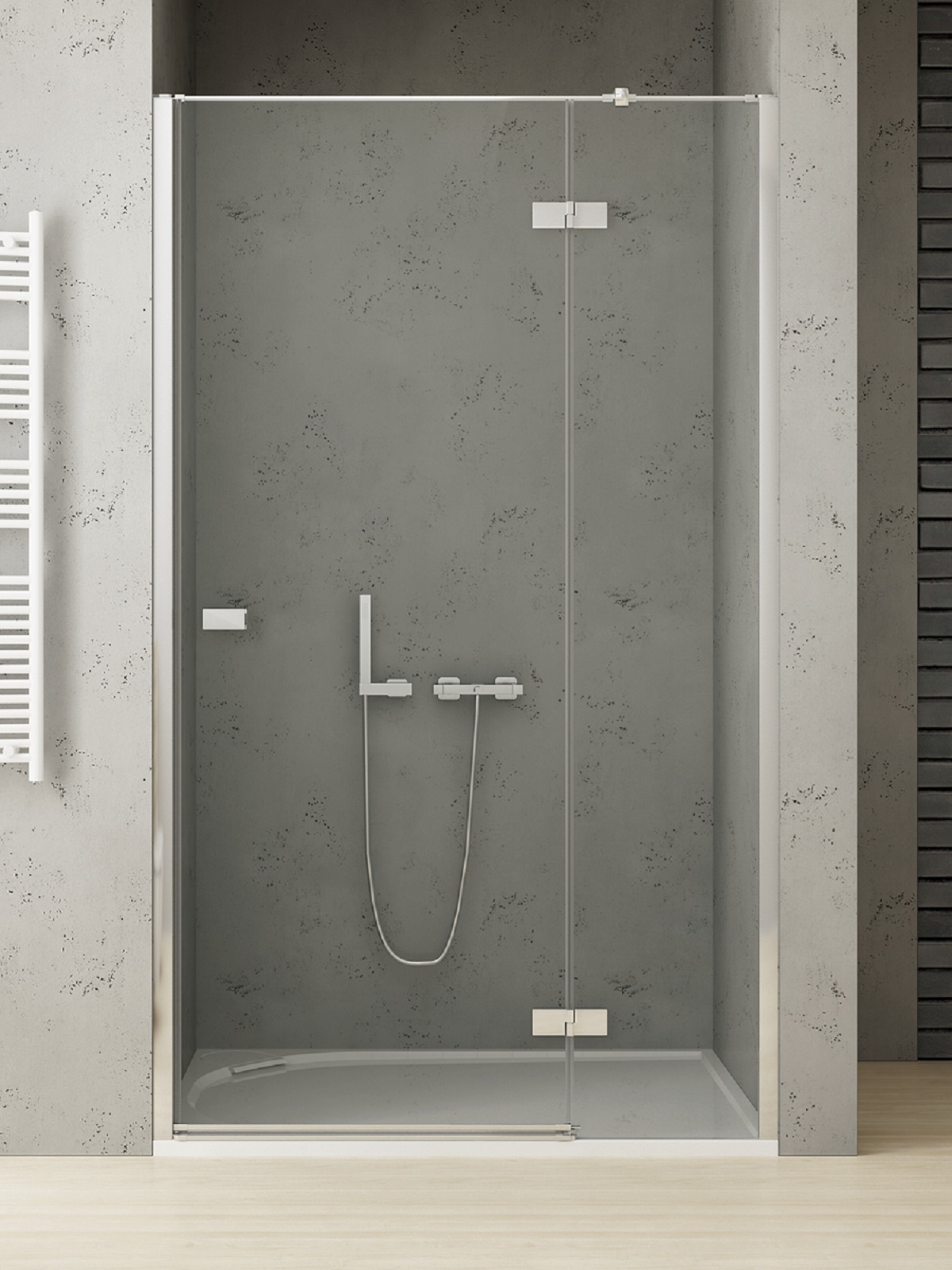 New Trendy Reflexa drzwi prysznicowe 120 cm wnękowe prawe chrom/szkło przezroczyste EXK-5066