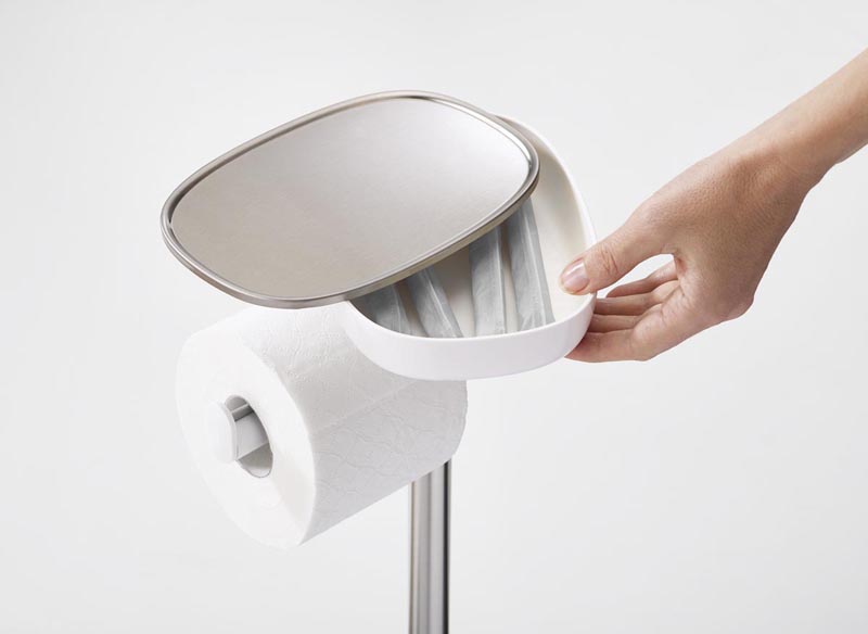 Joseph Joseph Easy Store stojak na papier toaletowy ze szczotką WC stal/biały 70519