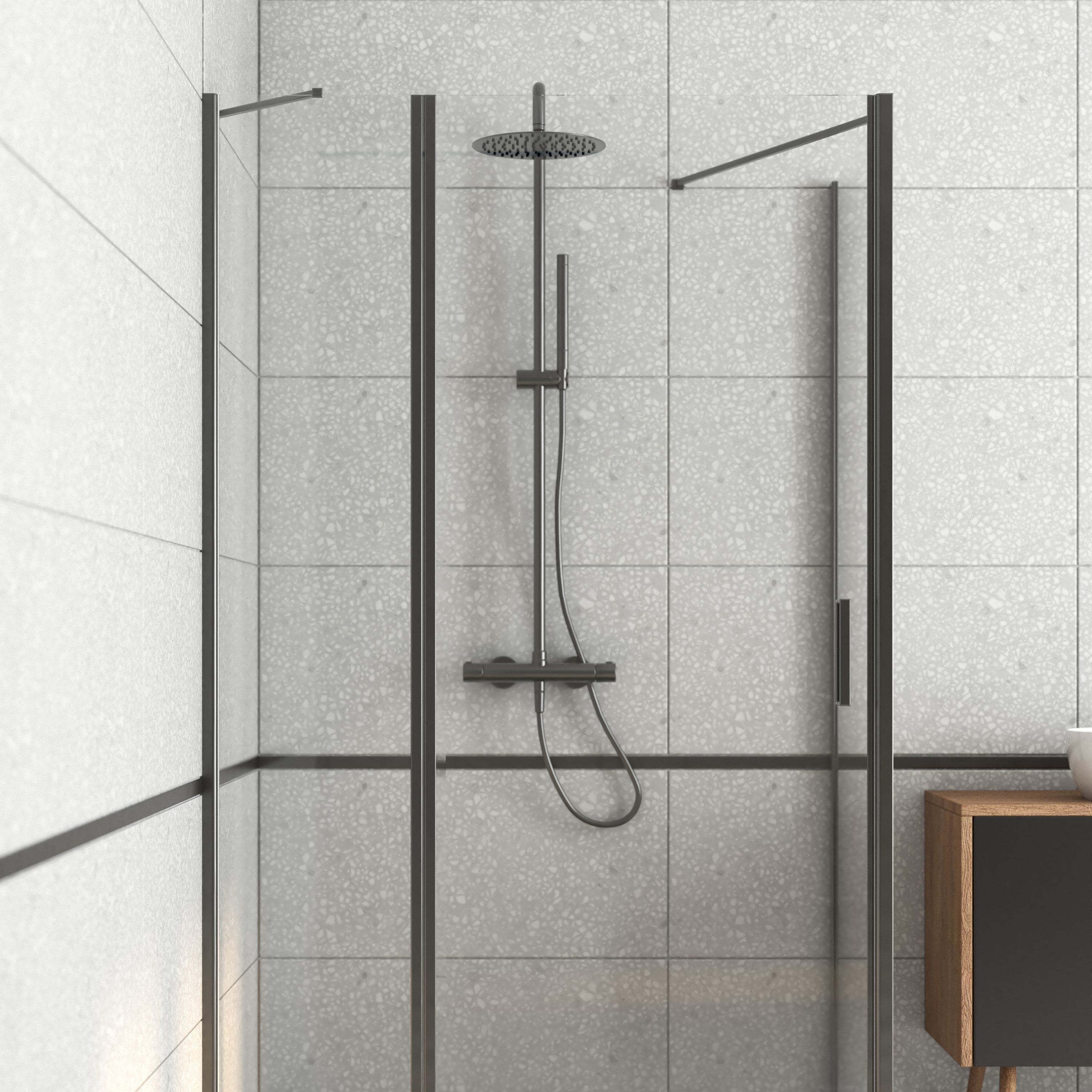 Oltens Verdal drzwi prysznicowe 120 cm czarny mat/szkło przezroczyste 21206300 - Wysyłka w 24h