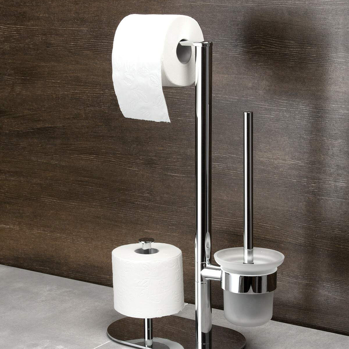 Deante Round stojak na papier toaletowy ze szczotką do WC chrom połysk ADR0732 - Wysyłka w 24h
