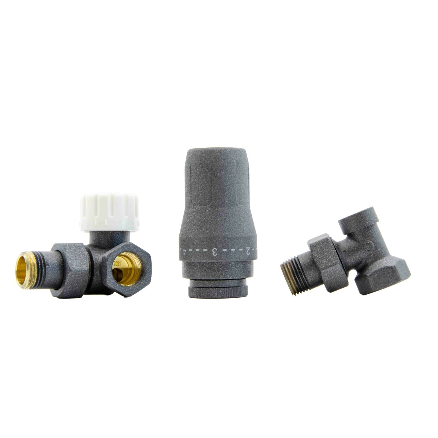 HeatBase Standard zestaw termostatyczny 1/2GZx1/2GW osiowo prawy grafit HB01TOPS0016