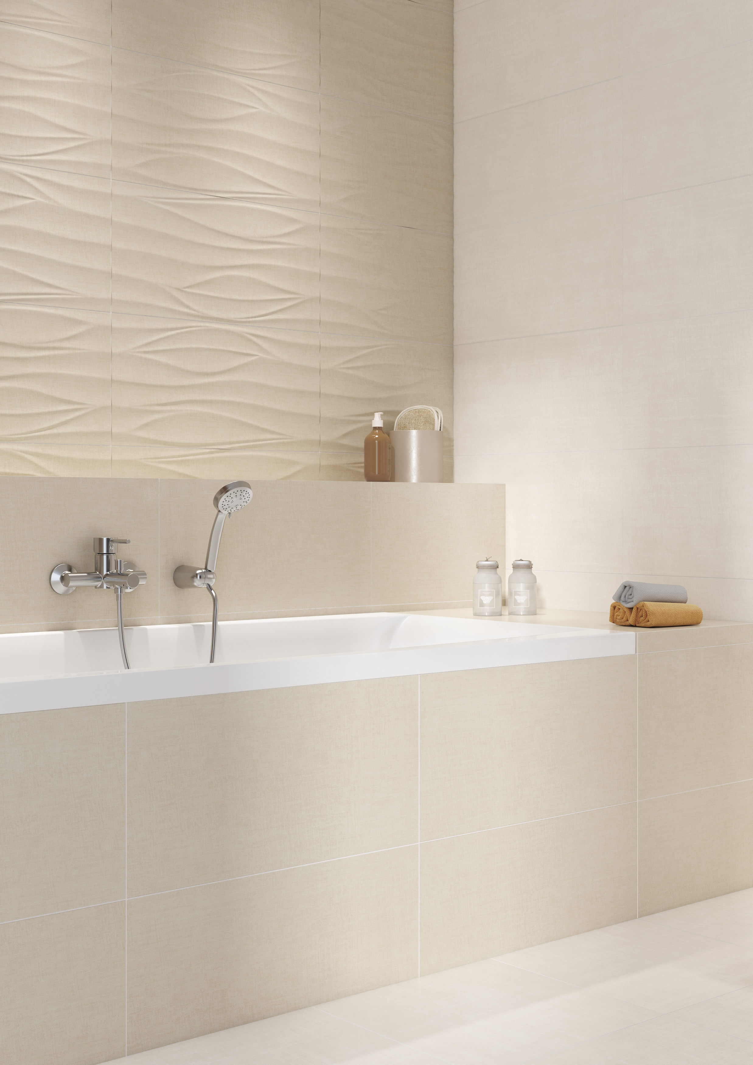 Cersanit Shiny Textile PS810 beige satin structure płytka ścienna 29,8x59,8 cm STR beżowy satynowy