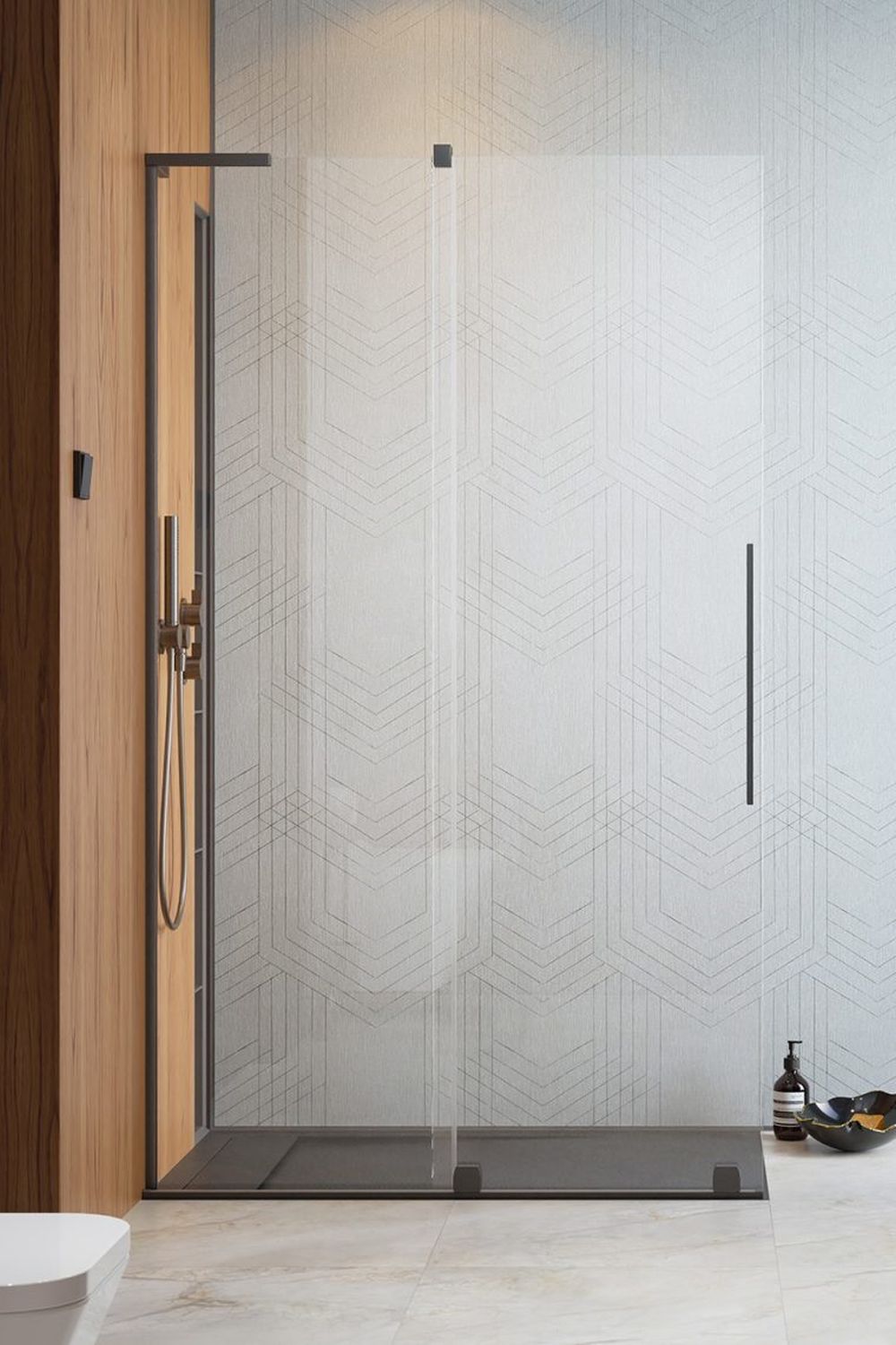 Radaway Furo SLWalk-In drzwi prysznicowe 120 cm lewe gunmetal szczotkowany/szkło przezroczyste 10306638-92-01L/10110594-01-01