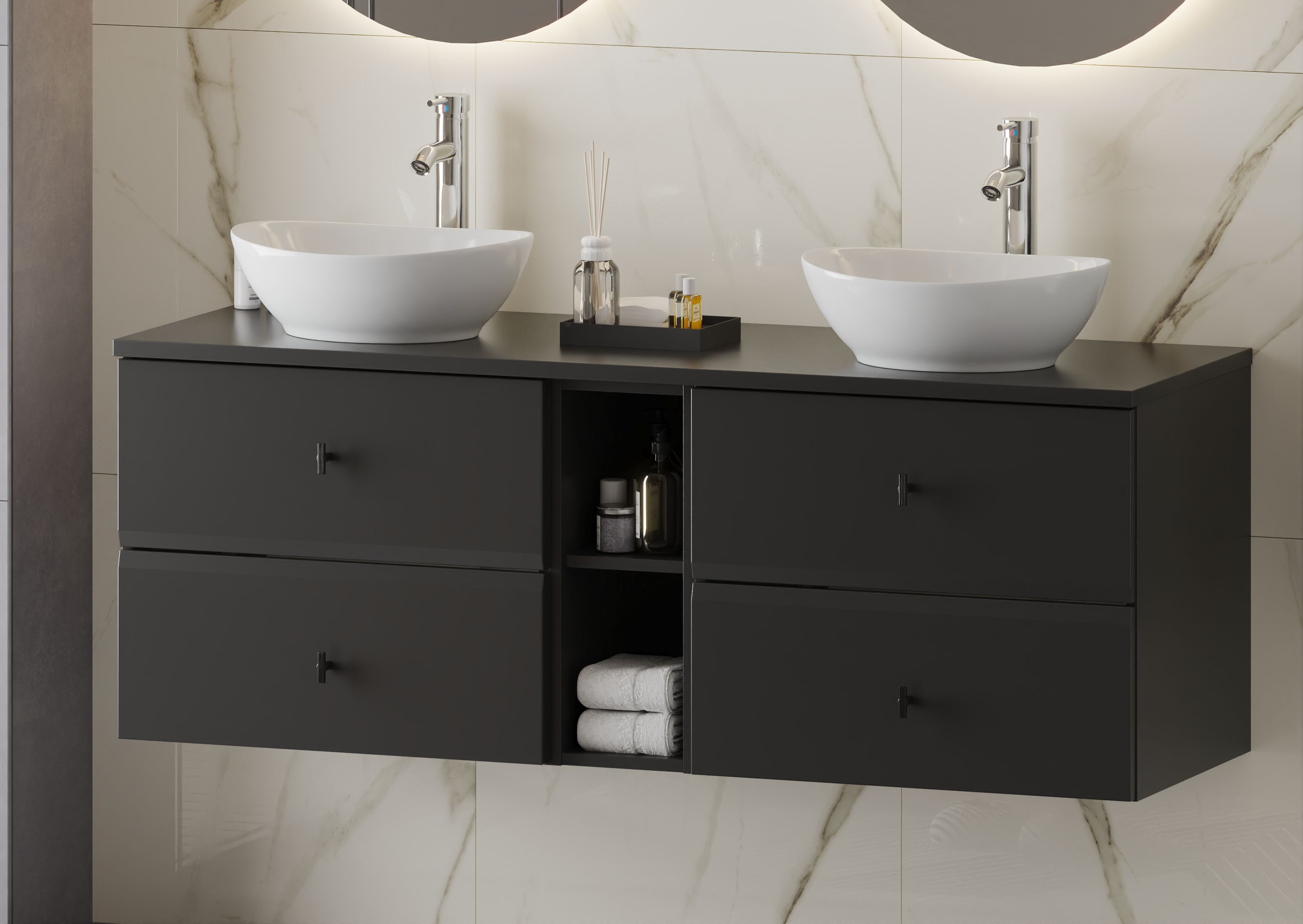 Megstyl blat 140x46 cm czarny 2054