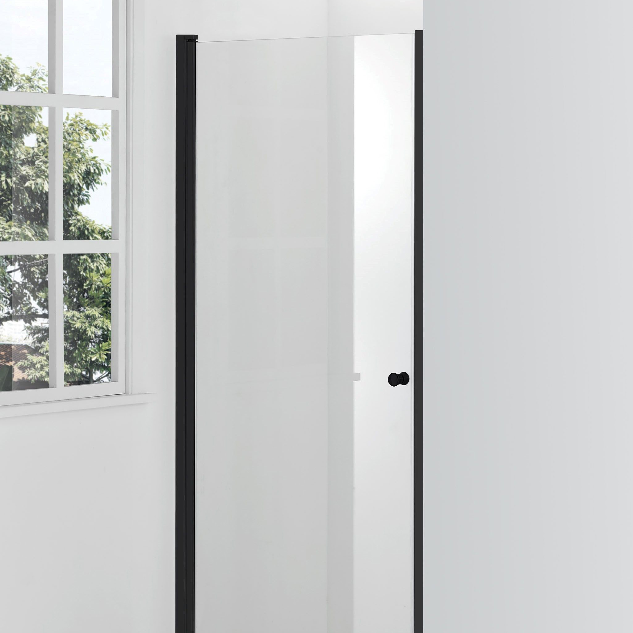 Hagser Gabi drzwi prysznicowe 80 cm jednoczęściowe uchylne czarny mat/szkło przezroczyste HGR22000021 - Wysyłka w 24h