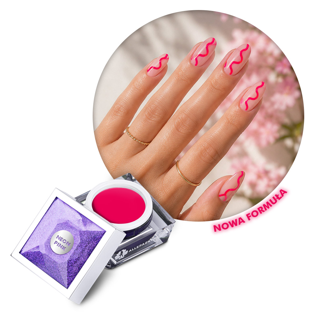 Żel do zdobień Artistic Gel paint gel ombre ornamenty Allepaznokcie Limited Edition Neon Pink HEMA /Di-HEMA free 5g