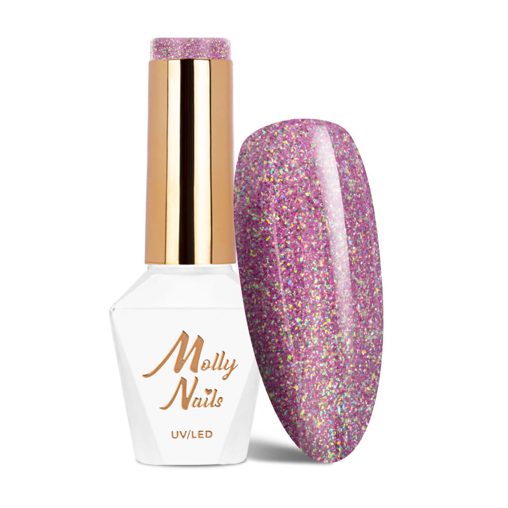 Lakier hybrydowy LED/UV Gel Polish Molly Nails Shocking Shine Nr 681 Raw HEMA/Di-HEMA Free 8g