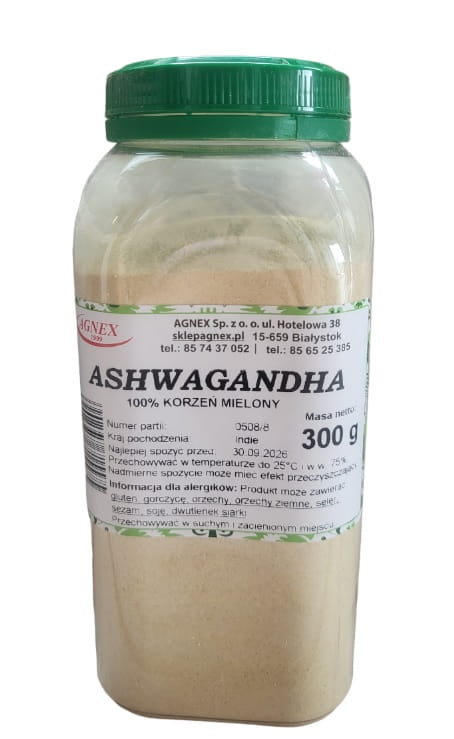 ASHWAGANDHA korzeń mielony 300 g term.30.09.2026