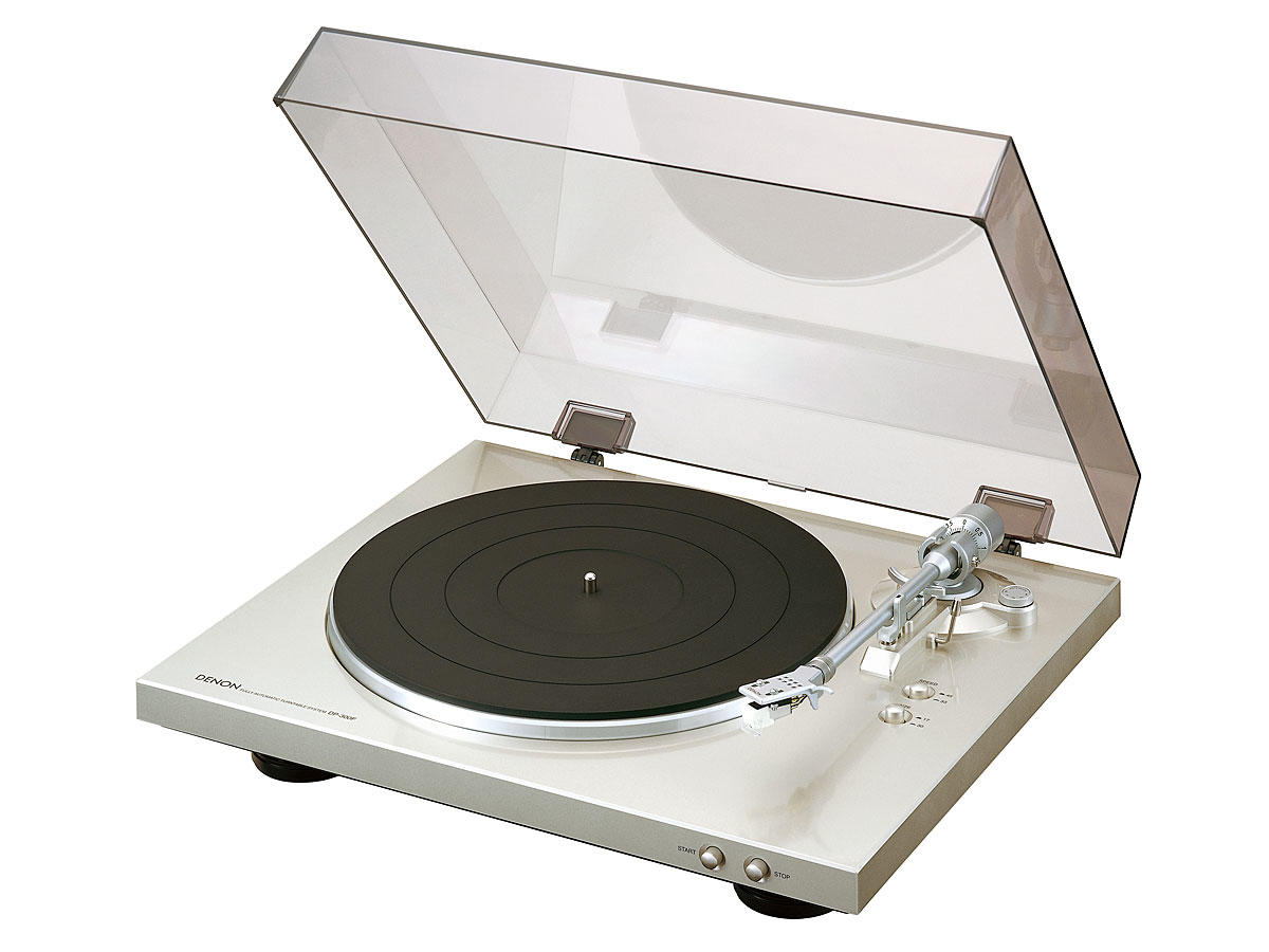 Automatyczny gramofon analogowy denon dp-300f srebrny