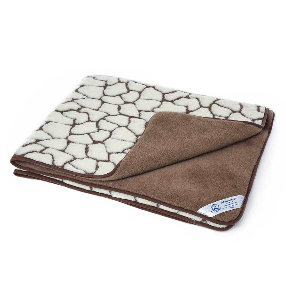 kołdra wełniana camel ciemny/kaszmir giulia 160x200 (+-5cm)