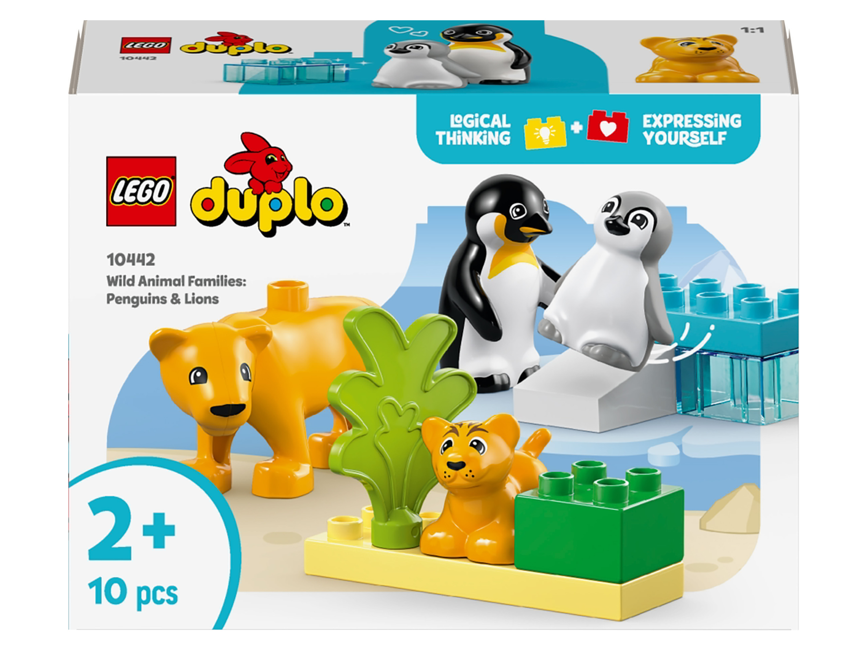 Lego Duplo 10442 Rodziny dzikich zwierząt: pingwiny i lwy
