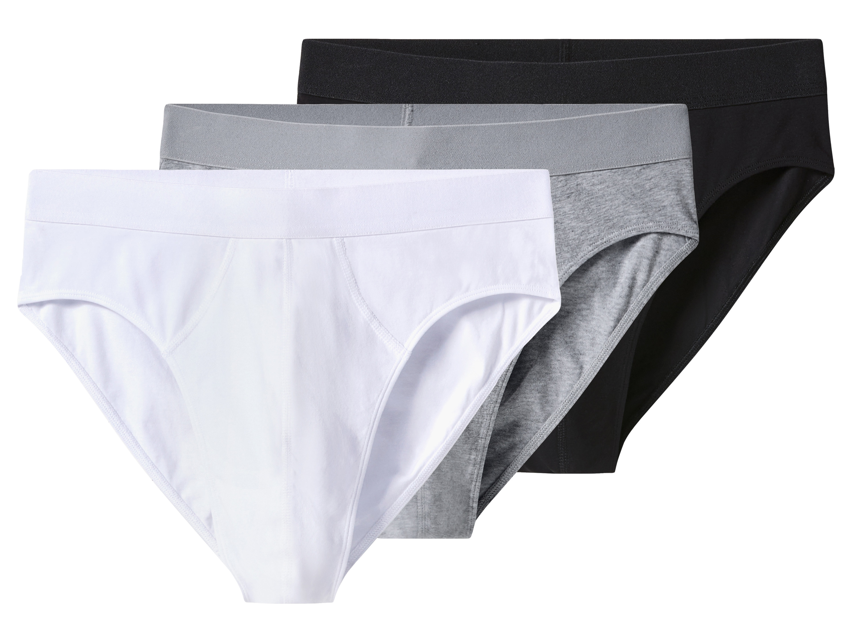 esmara Men Majtki slipy męskie z bawełną, 3 pary Czarny/ szary/ biały, 5/M