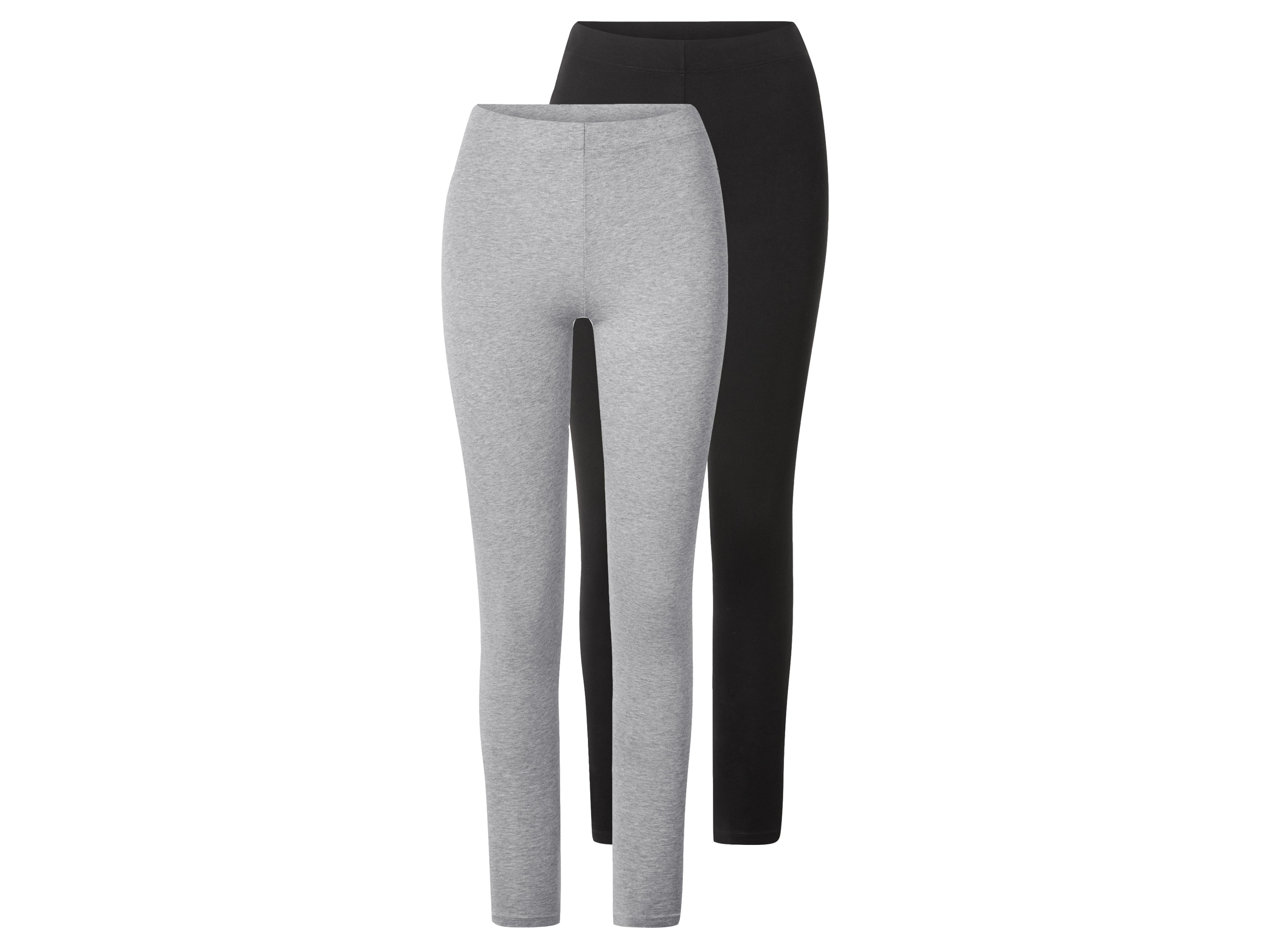 esmara Legginsy damskie z biobawełną Czarny/ szary, XL 48/50