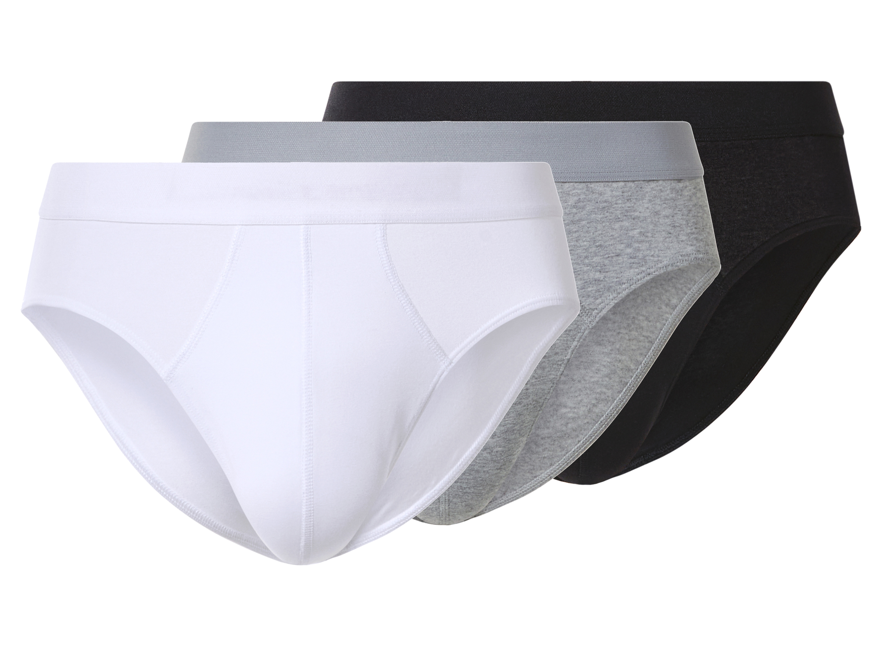 esmara Men Slipy męskie z bawełną, 3 pary Czarny/ szary/ biały, 7/Xl