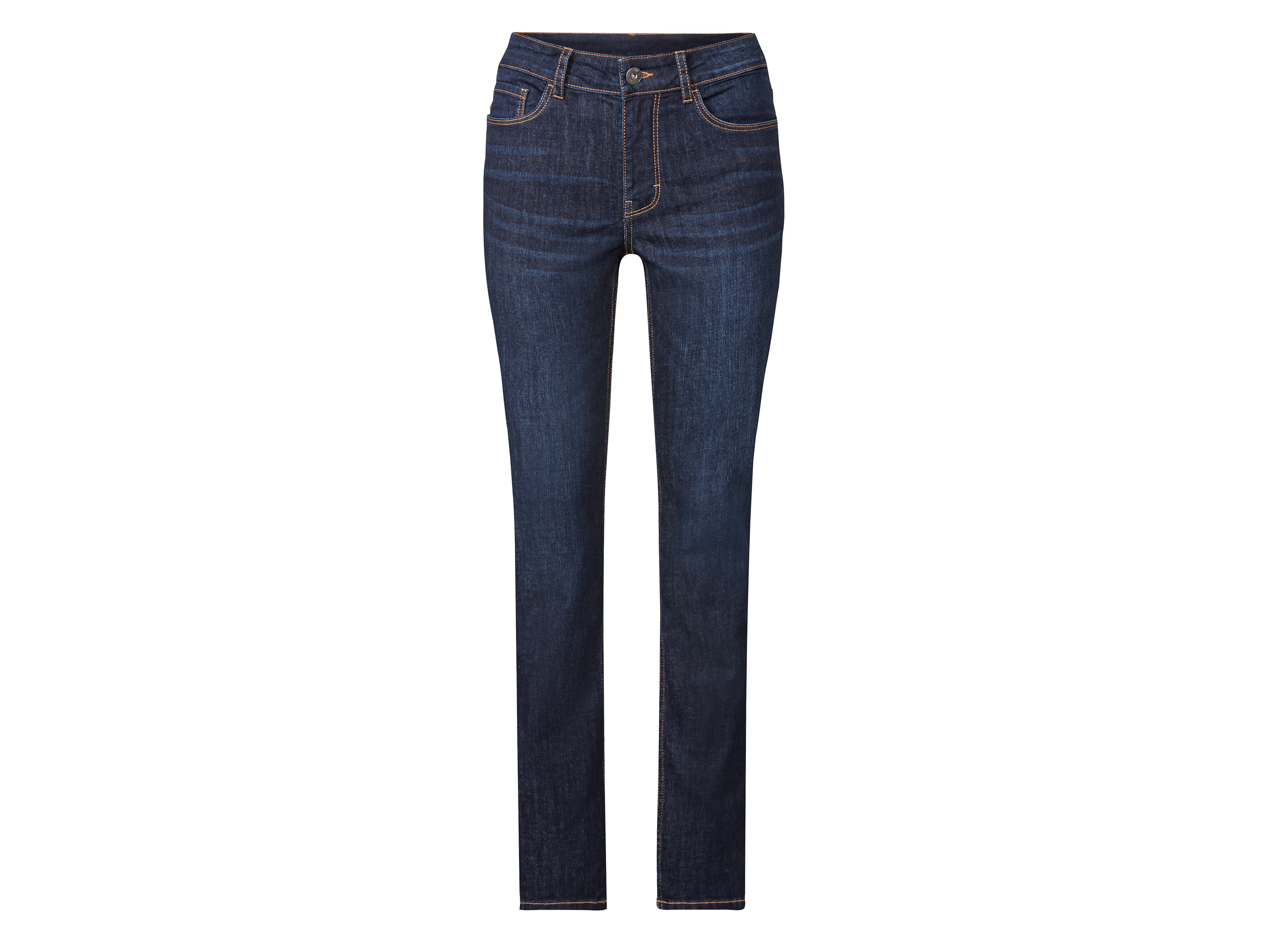 esmara Jeansy damskie z bawełny, Slim Fit Krótsze, Ciemnoniebieski, 42