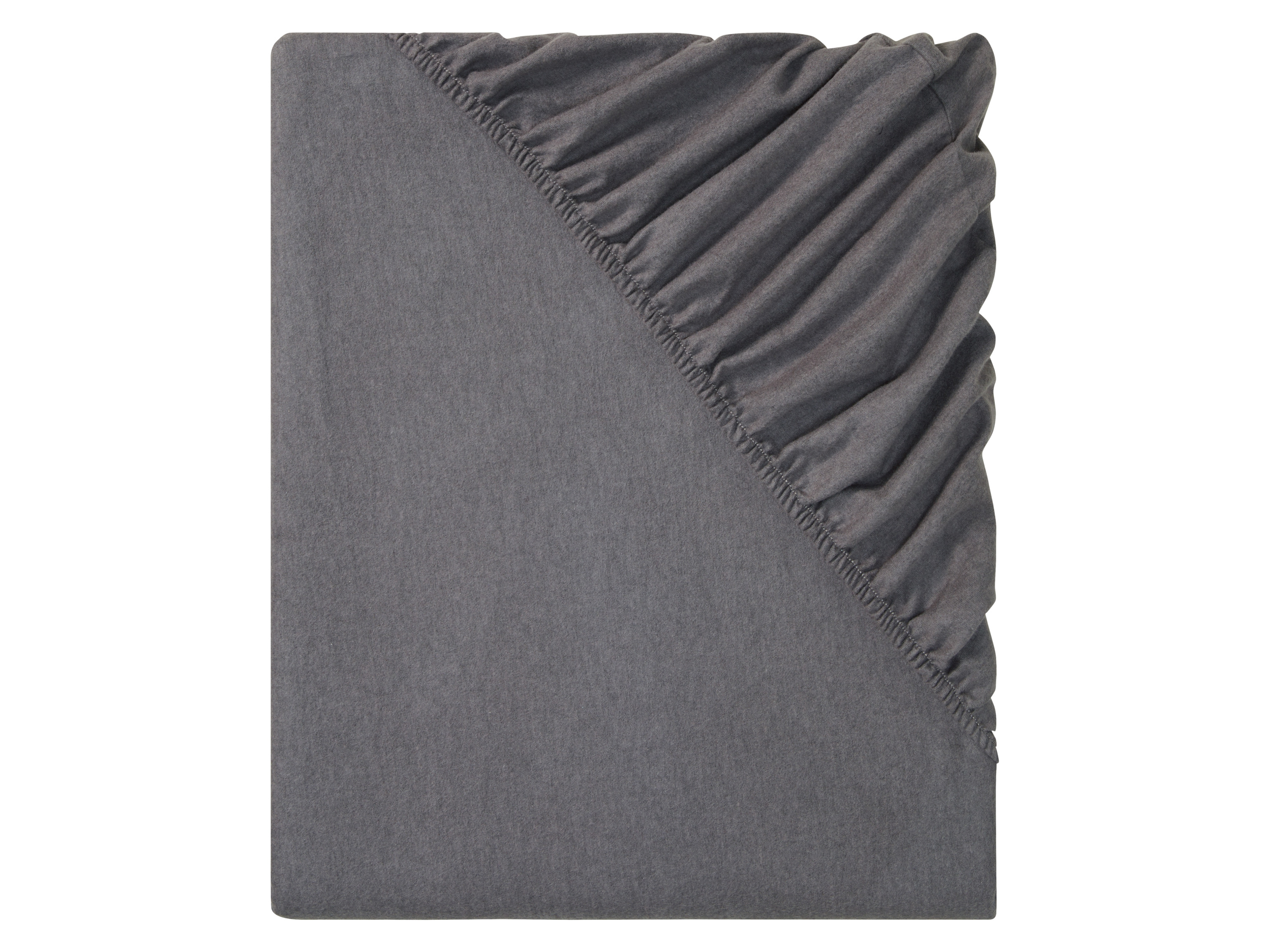 Livarno home Prześcieradło flanelowe z gumką, 140-160 x 200 cm Ciemnoszary