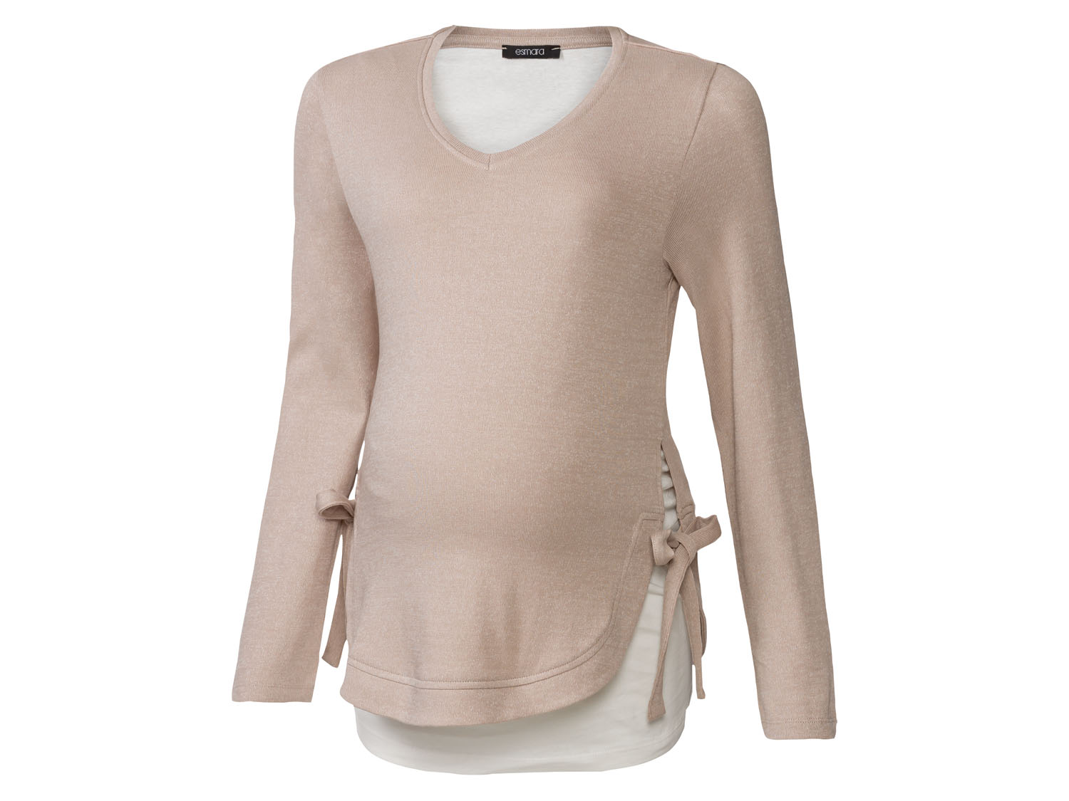 esmara Sweter ciążowy damski z bawełną Beżowy, XL 48/50