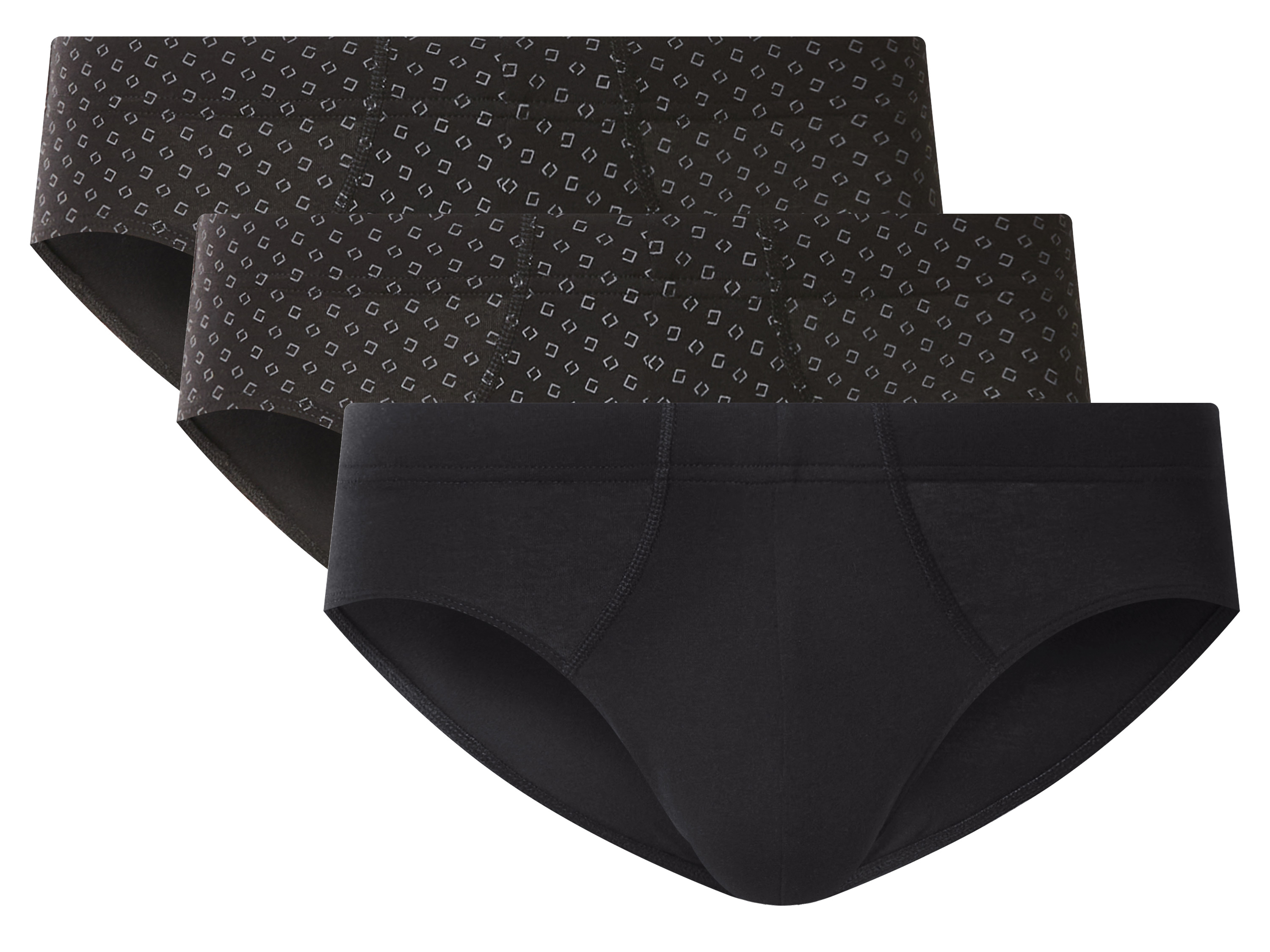 esmara Men Slipy męskie z bawełną, 3 pary Czarny, 7/Xl