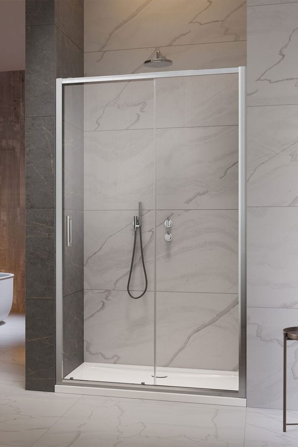 Darmowa Dostawa - Drzwi prysznicowe 120 cm rozsuwane chrom połysk/szkło przezroczyste Radaway Premium Pro DWJ 10141200101R