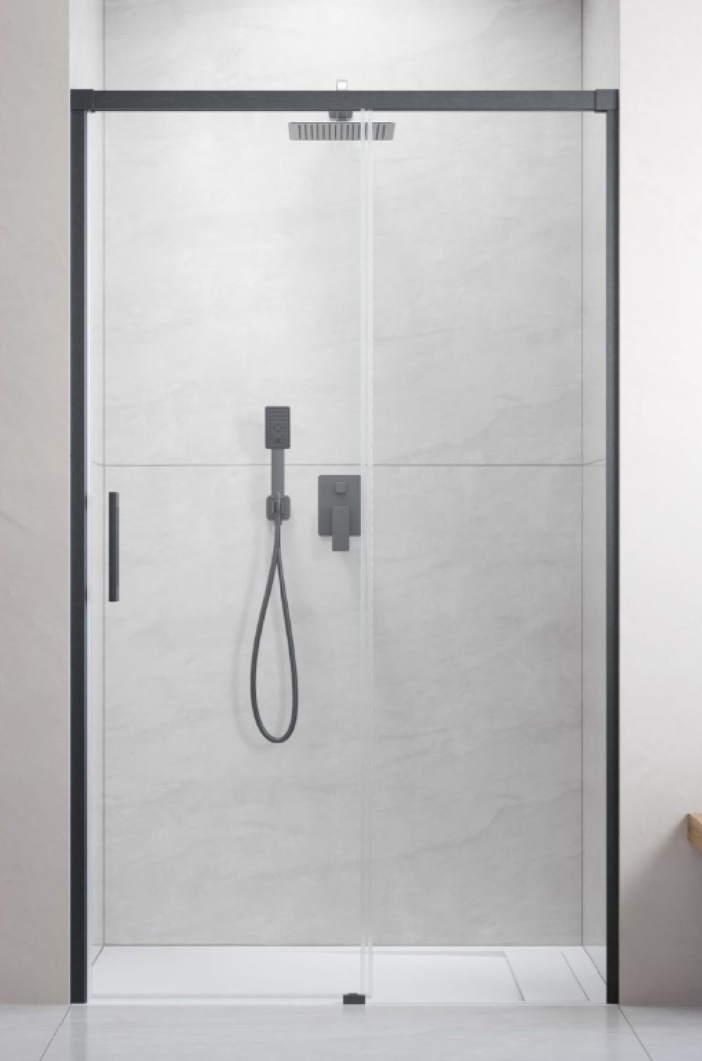 Darmowa Dostawa - Drzwi prysznicowe 120 cm rozsuwane gunmetal szczotkowany/szkło przezroczyste Radaway Idea Brushed GunMetal DWJ 3870169201R
