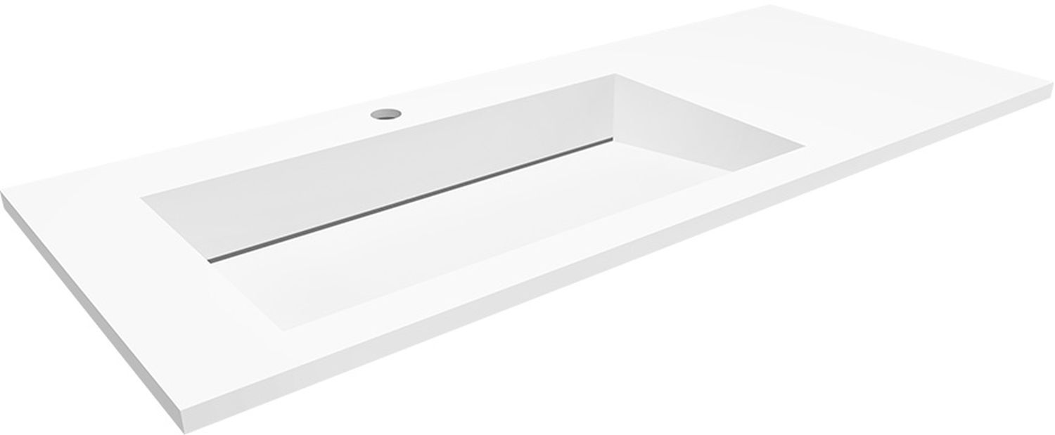 Darmowa Dostawa - Umywalka 110x45 cm prostokątna wpuszczana-z blatem biała Cristalstone Linea Ideal U1100MBLOLCCR
