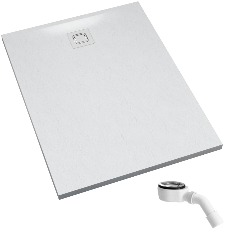 Darmowa Dostawa - Brodzik prostokątny z syfonem 120x80 cm biały Schedpol Majestic White Stone 33508BSTM6B